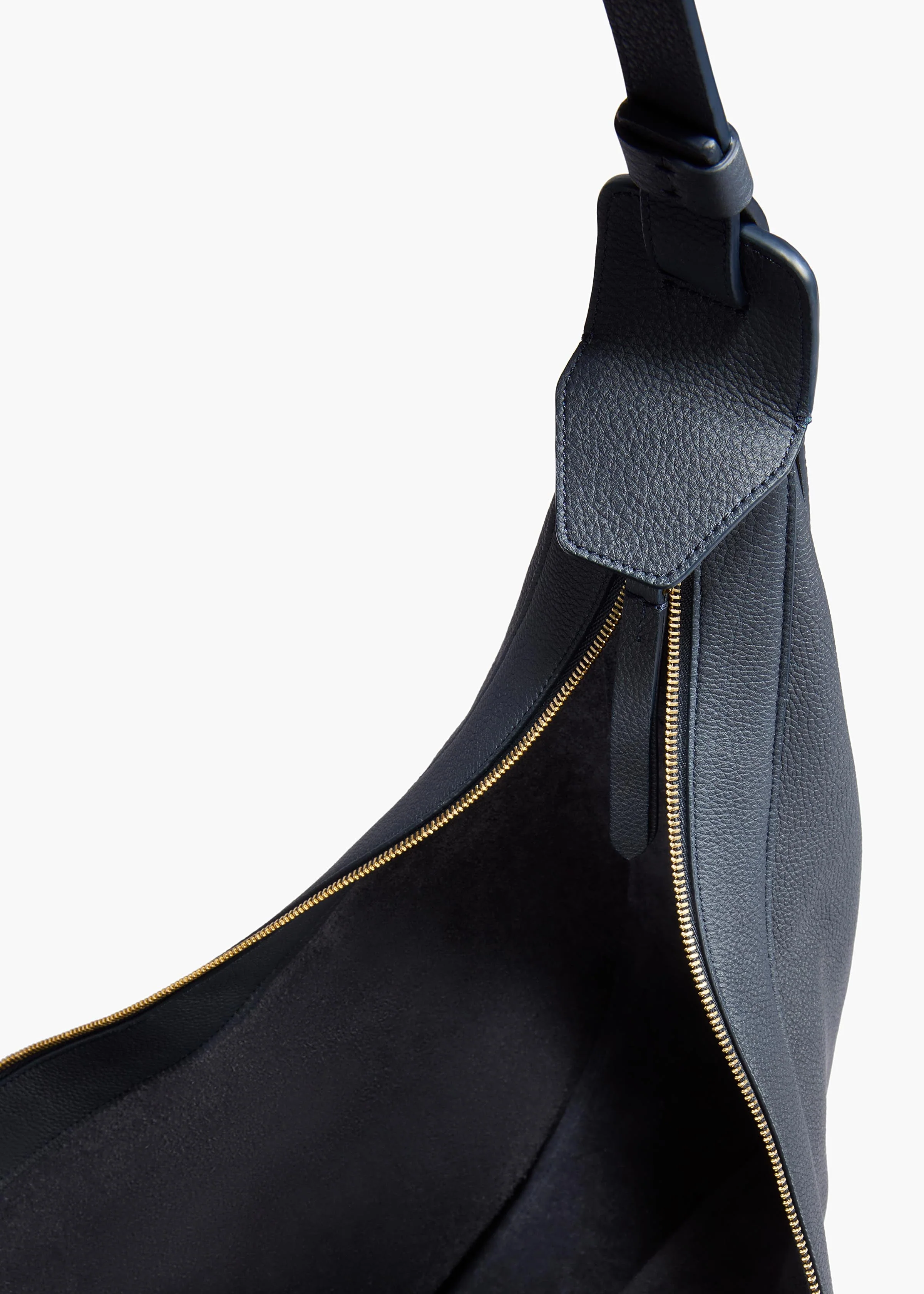 Khaite - Augustina Hobo in Midnight Pebbled Leather - Image 10