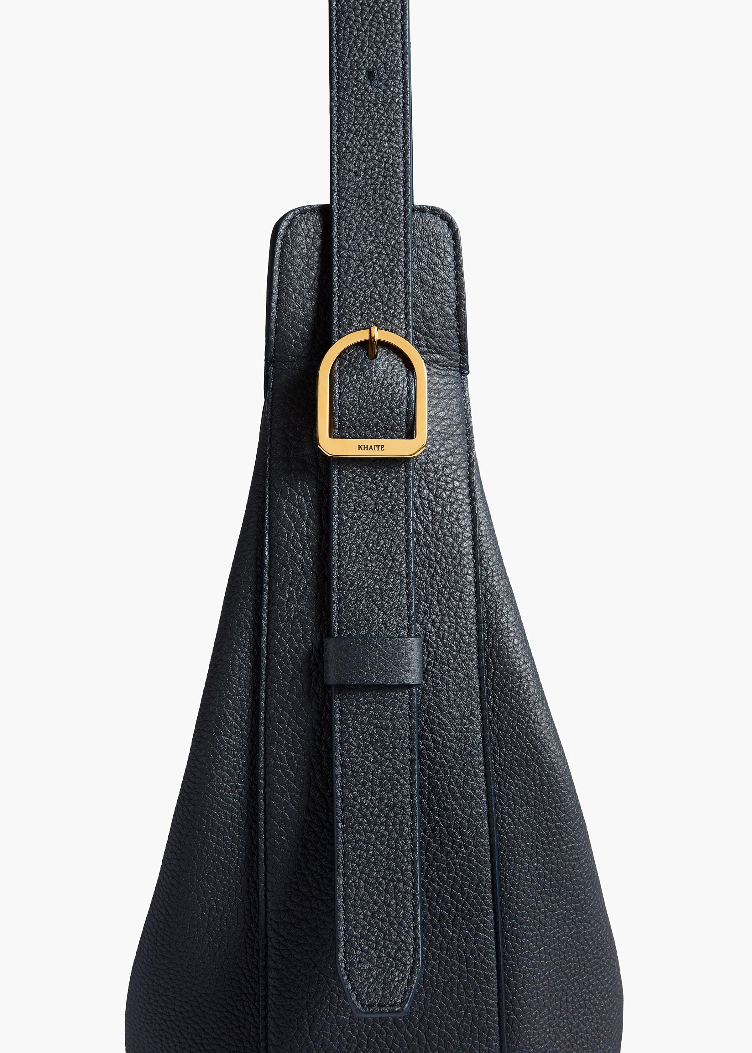 Khaite - Augustina Hobo in Midnight Pebbled Leather - Image 11