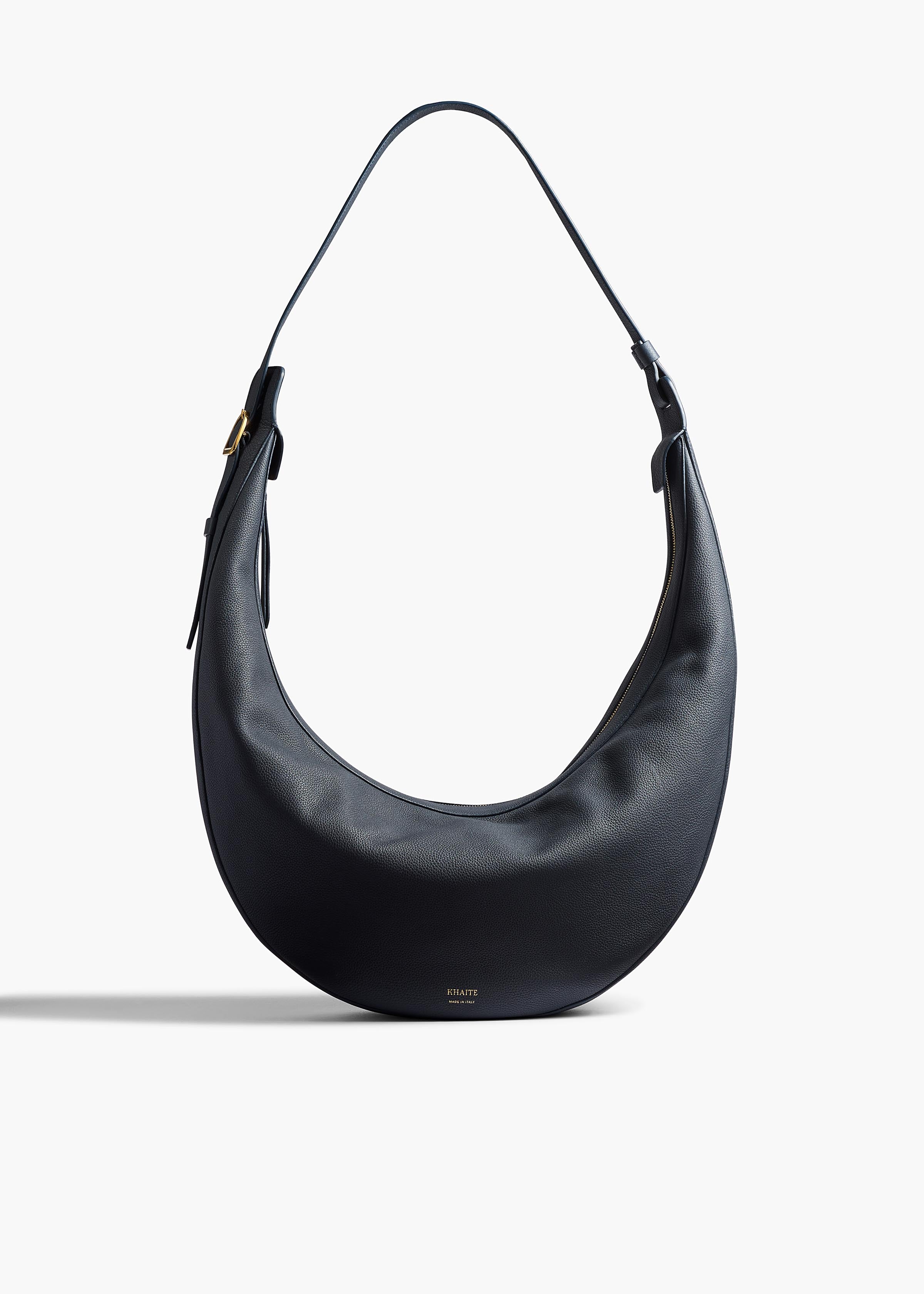 Khaite - Augustina Hobo in Midnight Pebbled Leather - Image 9