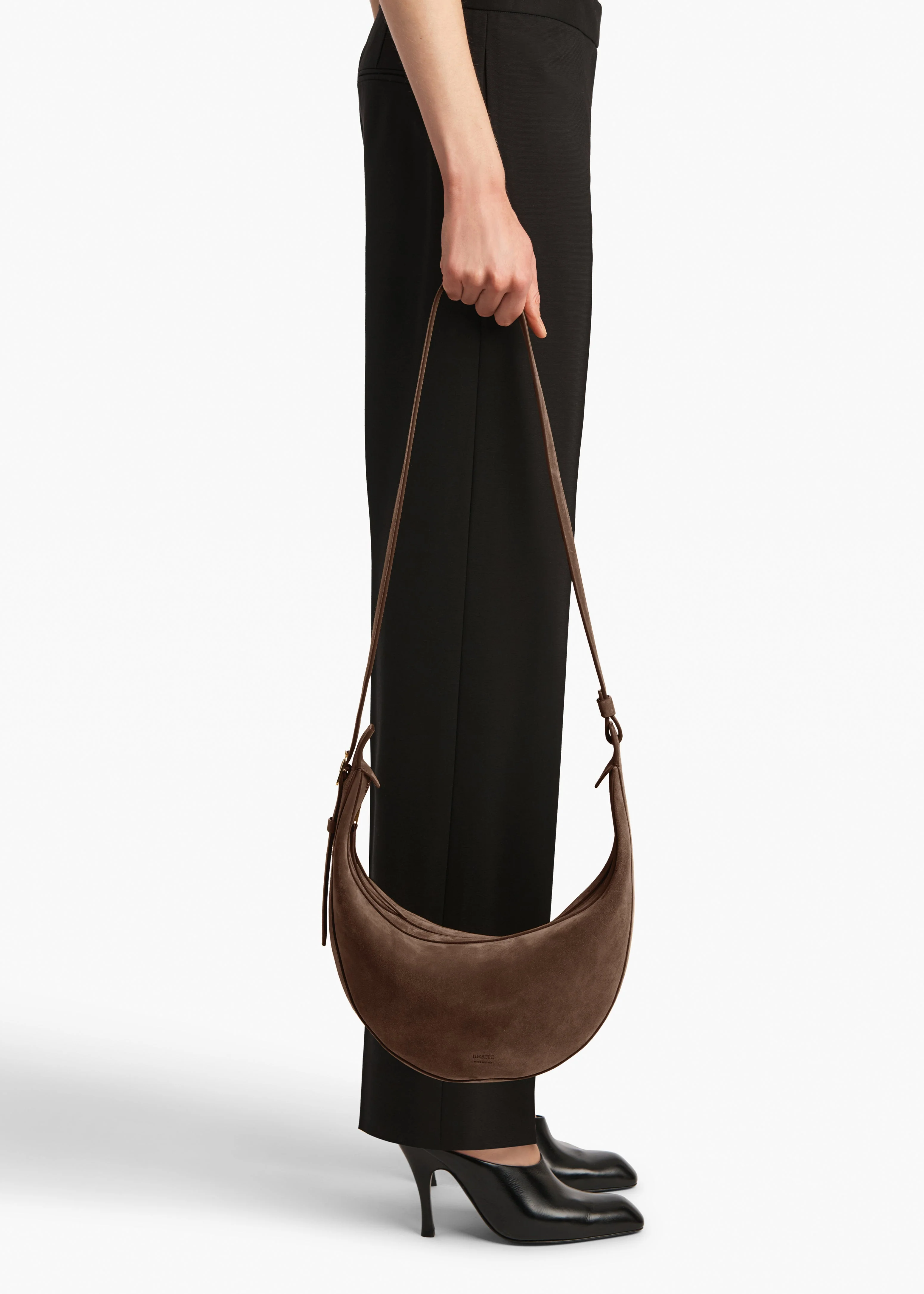 Khaite - Small Augustina Crossbody Bag in Cedar Suede - Image 6