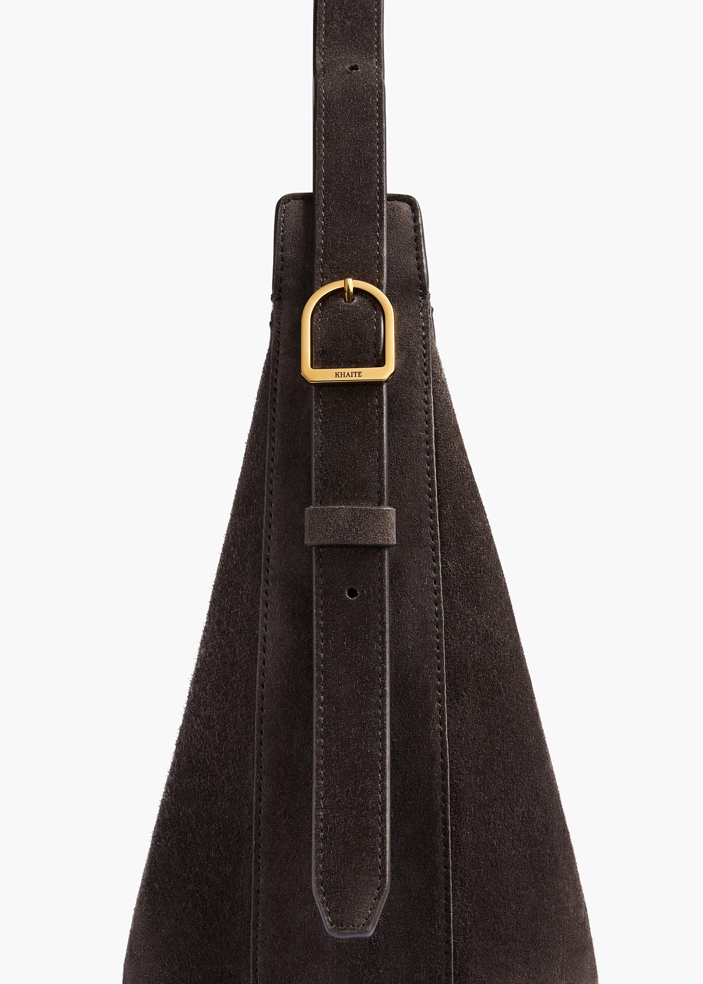 Khaite - Small Augustina Crossbody Bag in Dark Brown Suede - Image 10
