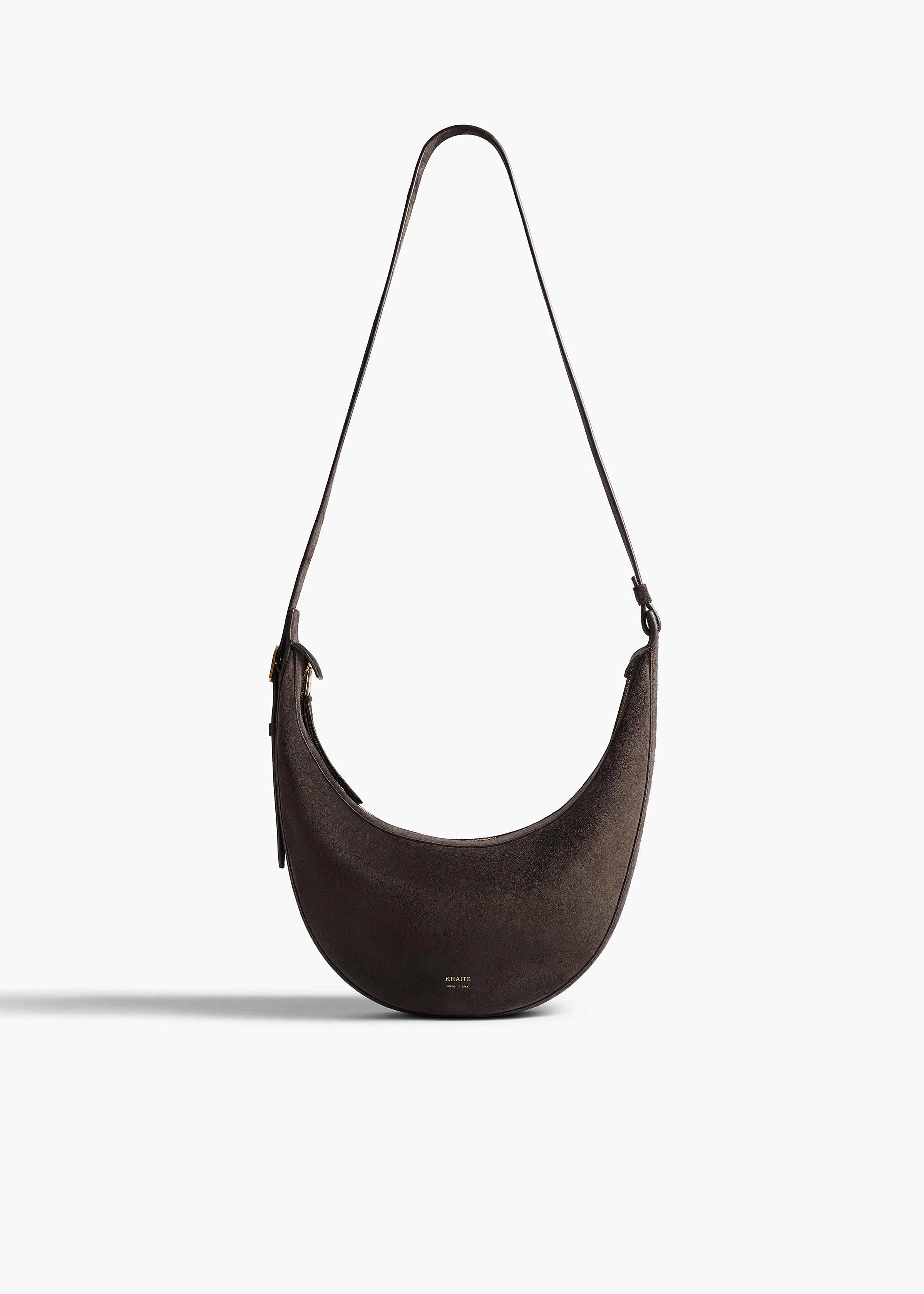 Khaite - Small Augustina Crossbody Bag in Dark Brown Suede - Image 2