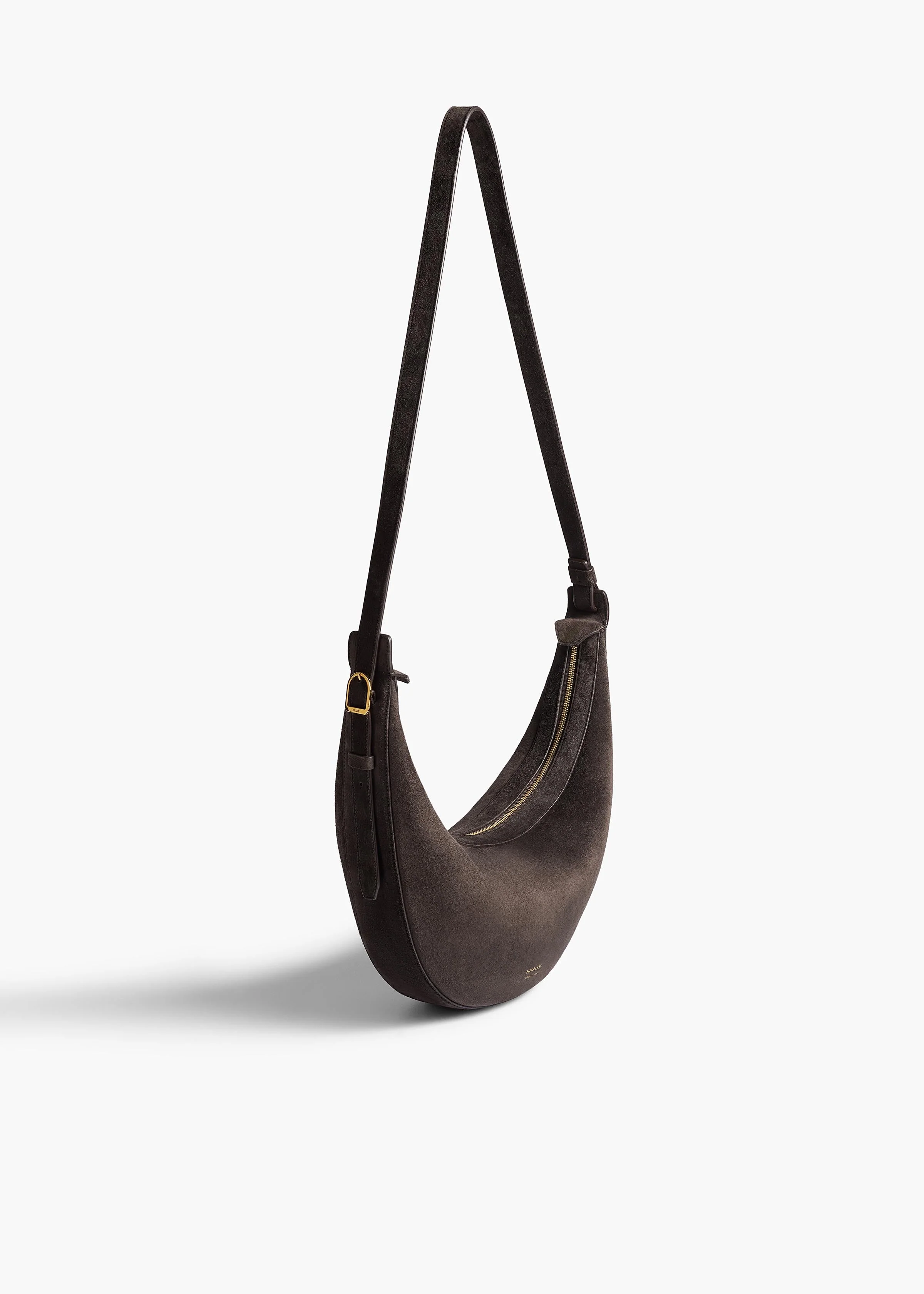 Khaite - Small Augustina Crossbody Bag in Dark Brown Suede - Image 7