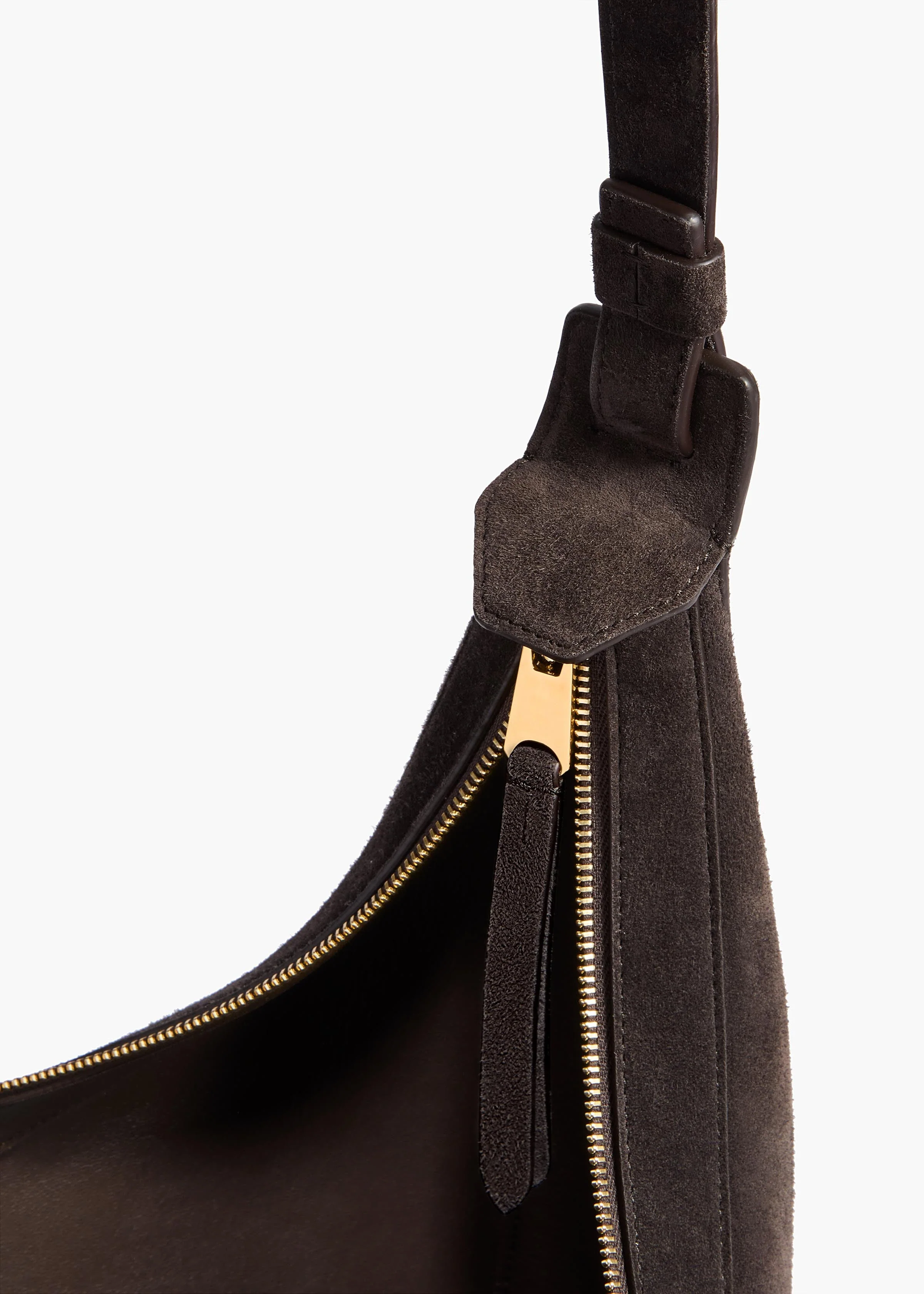 Khaite - Small Augustina Crossbody Bag in Dark Brown Suede - Image 9
