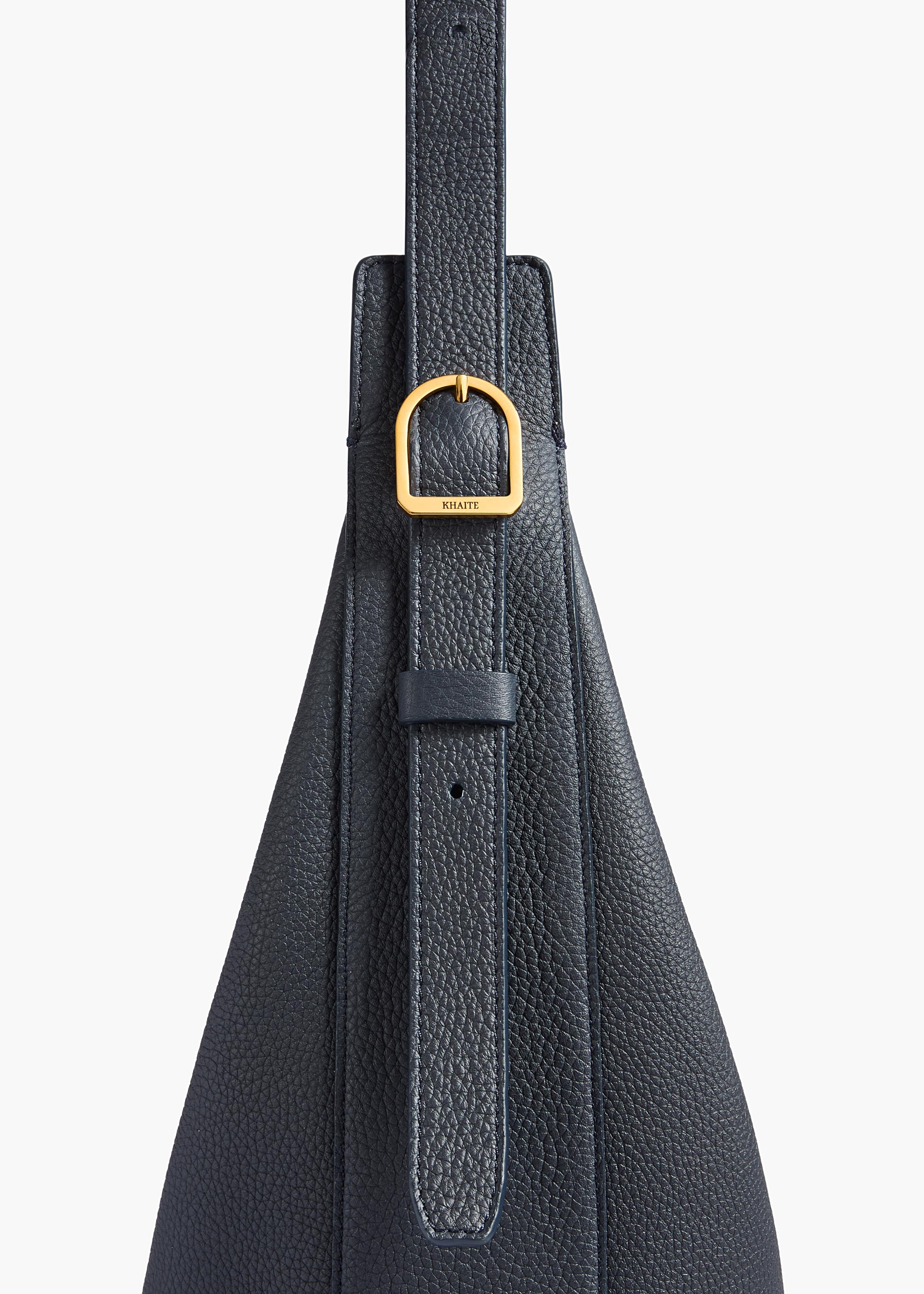 Khaite - Small Augustina Crossbody Bag in Midnight Pebbled Leather - Image 4
