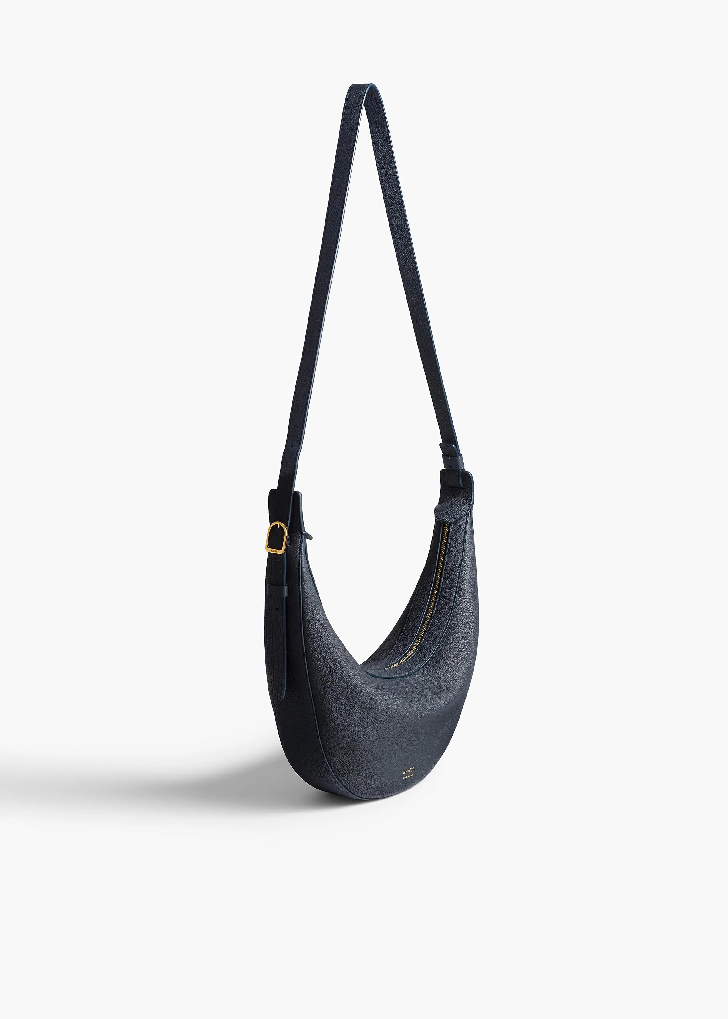 Khaite - Small Augustina Crossbody Bag in Midnight Pebbled Leather - Image 7