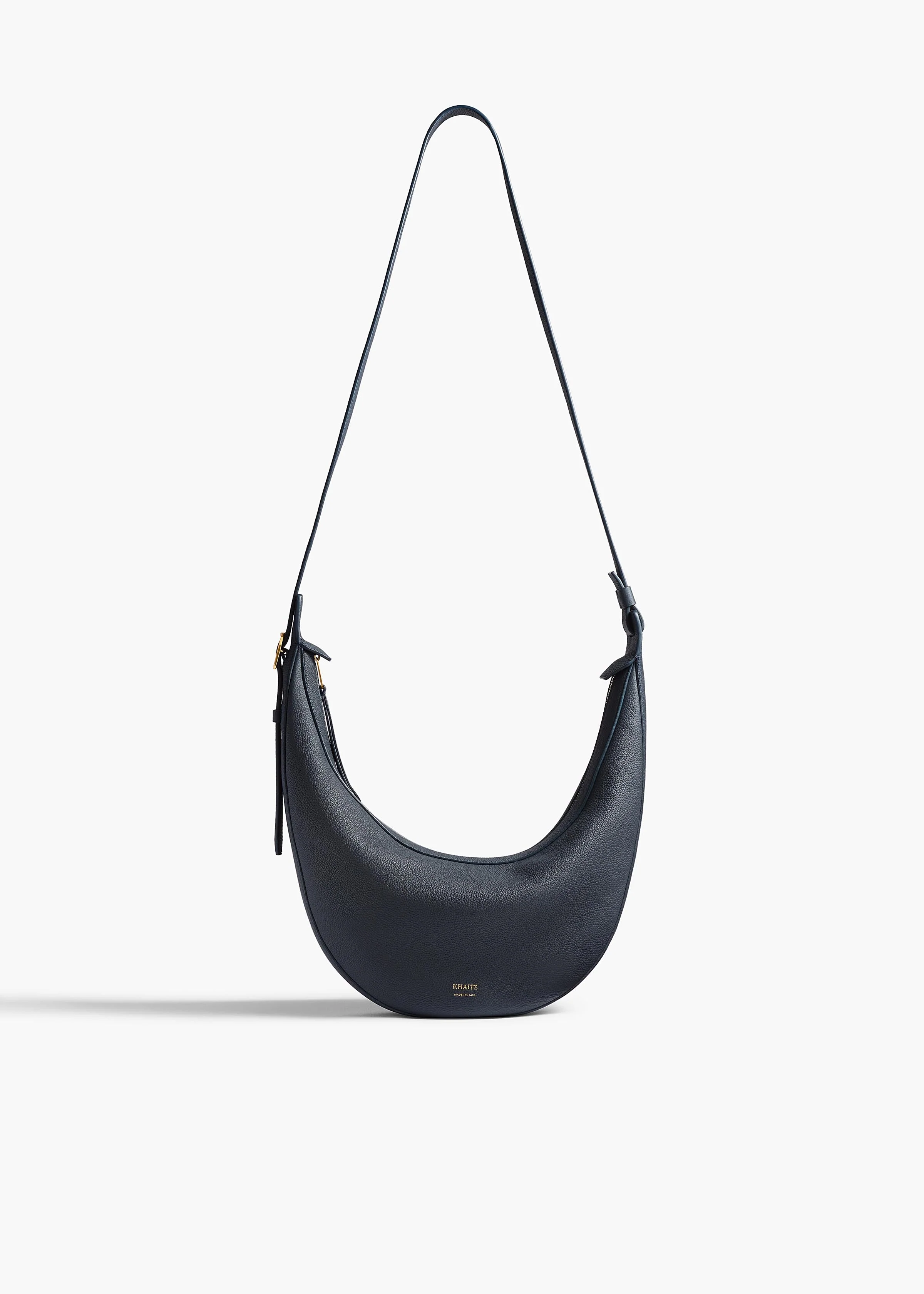 Khaite - Small Augustina Crossbody Bag in Midnight Pebbled Leather - Image 8