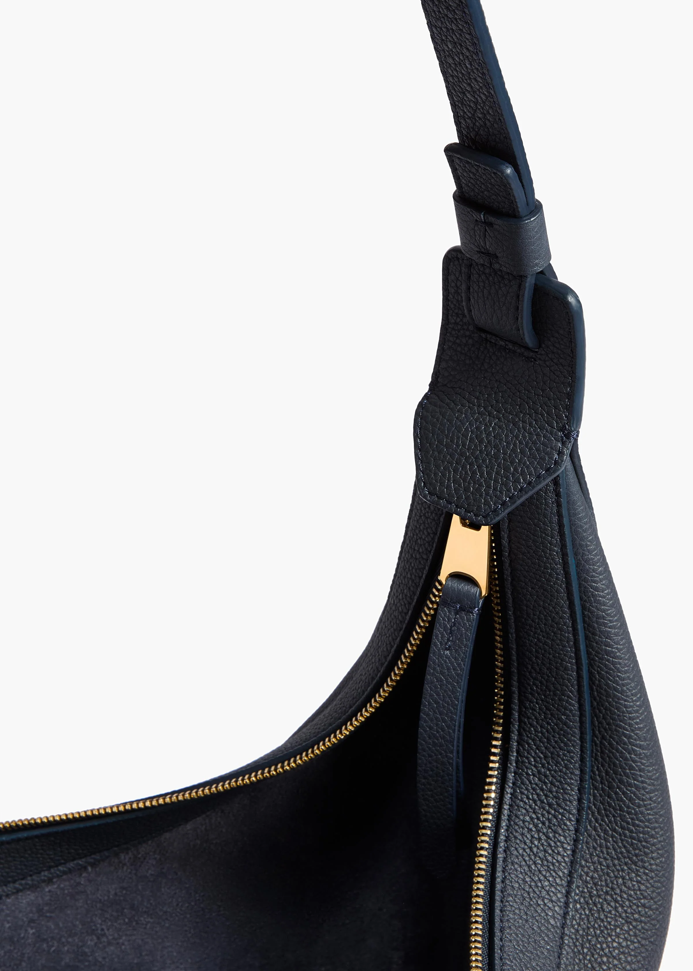 Khaite - Small Augustina Crossbody Bag in Midnight Pebbled Leather - Image 9