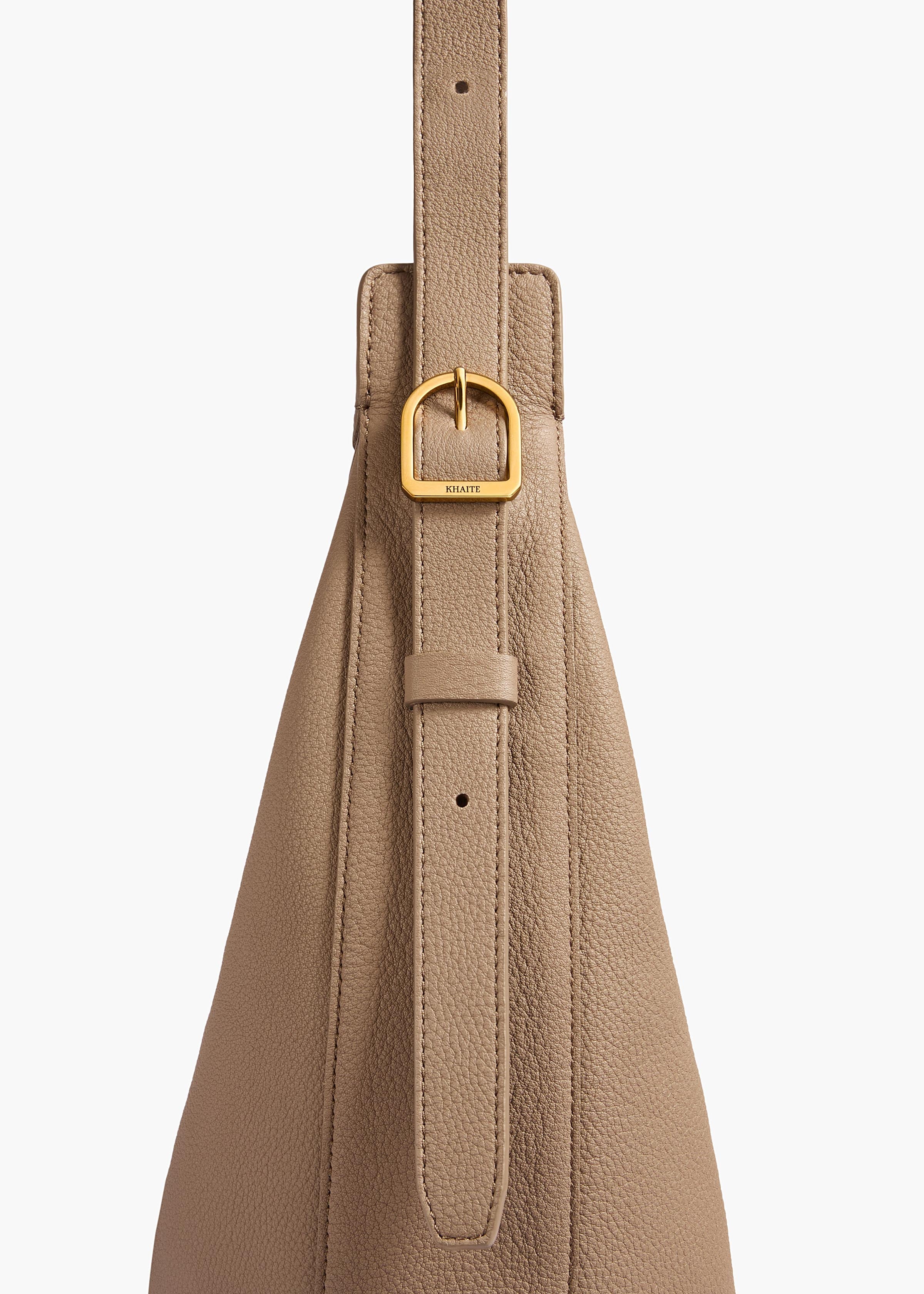 Khaite - Small Augustina Crossbody Bag in Mokka Pebbled Leather - Image 10