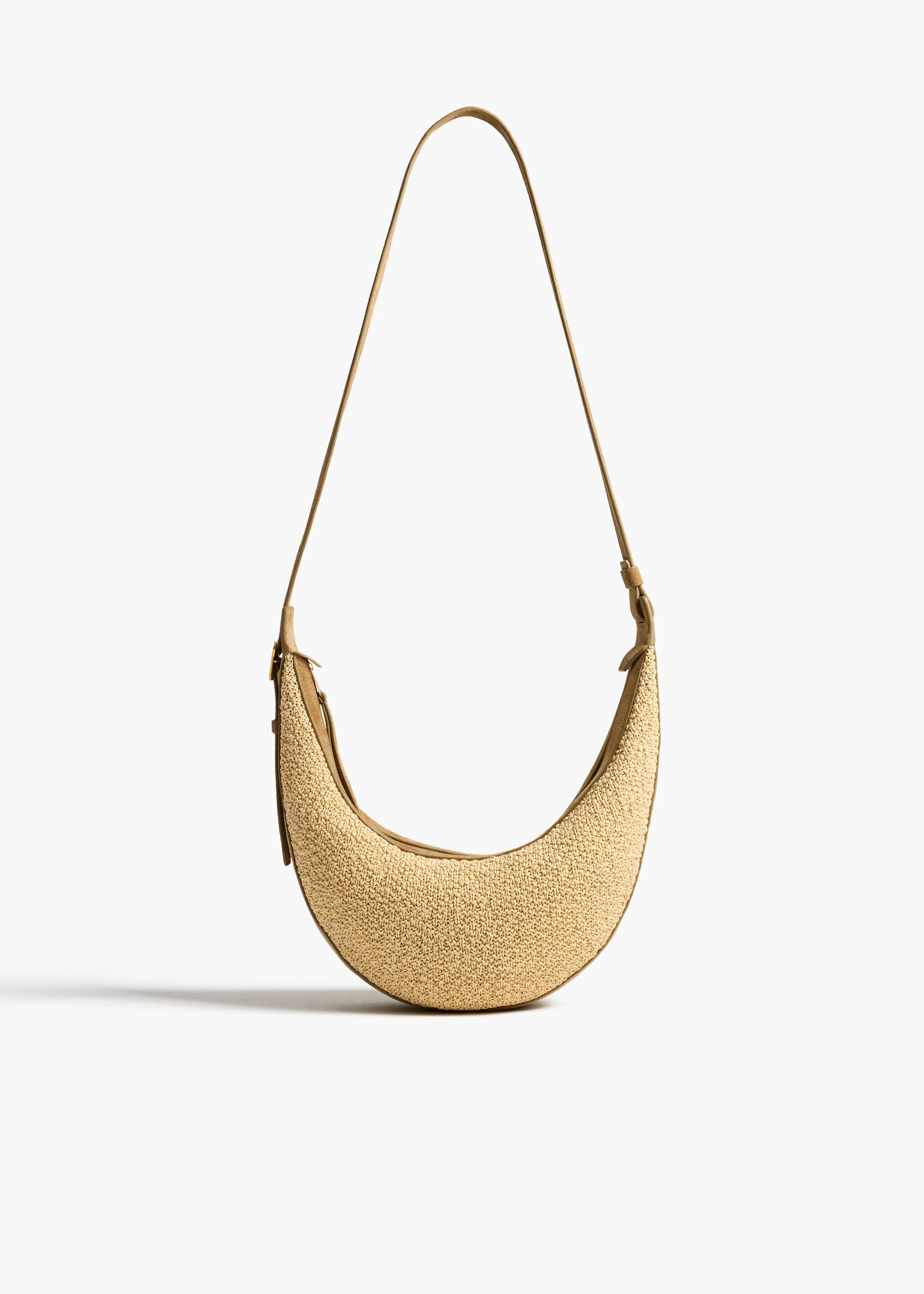 Khaite - Small Augustina Crossbody Bag in Wheat Suede and Natural Raffia - Image 2