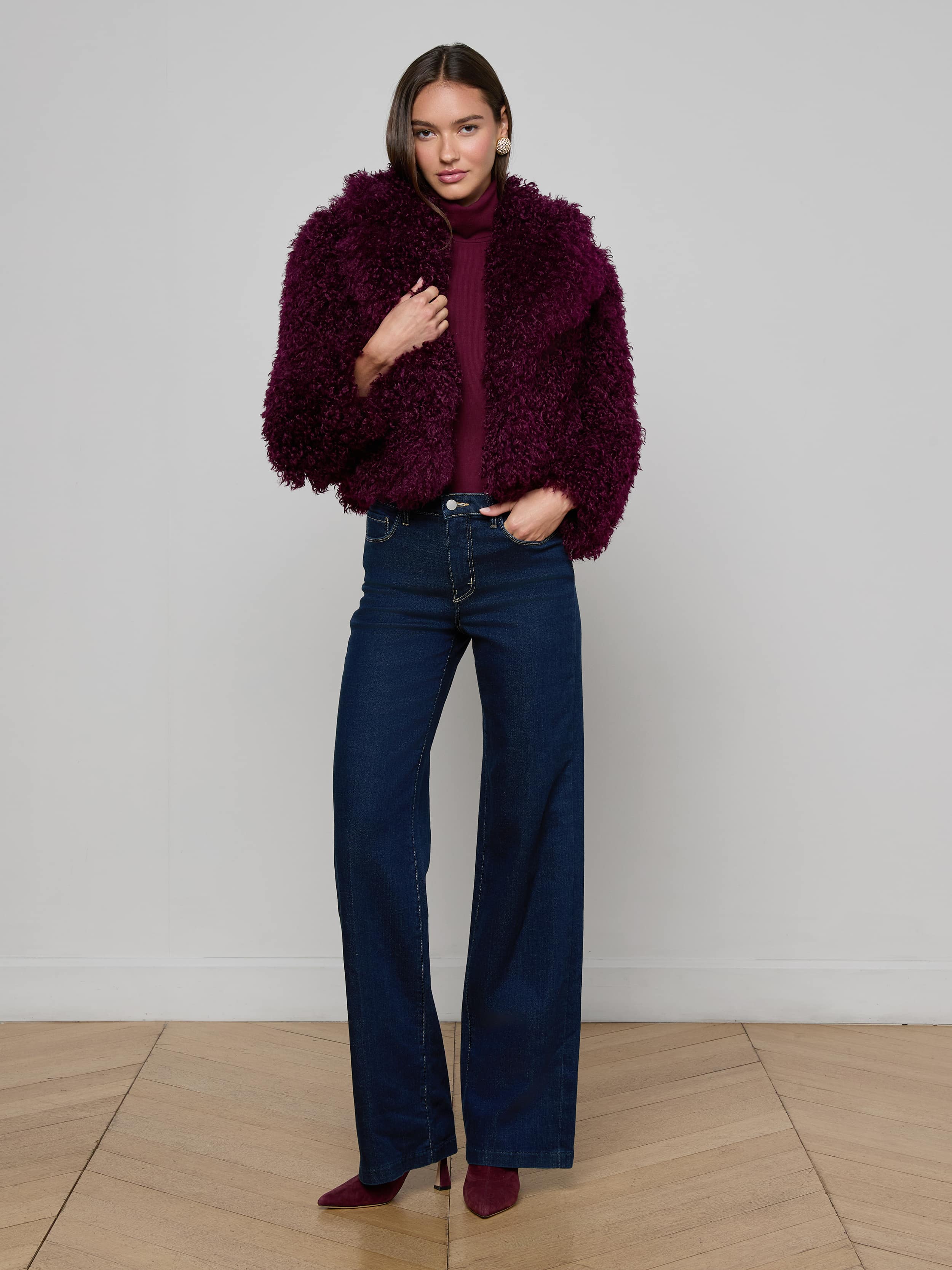L'AGENCE - Aura Cropped Faux Fur Jacket - Image 8