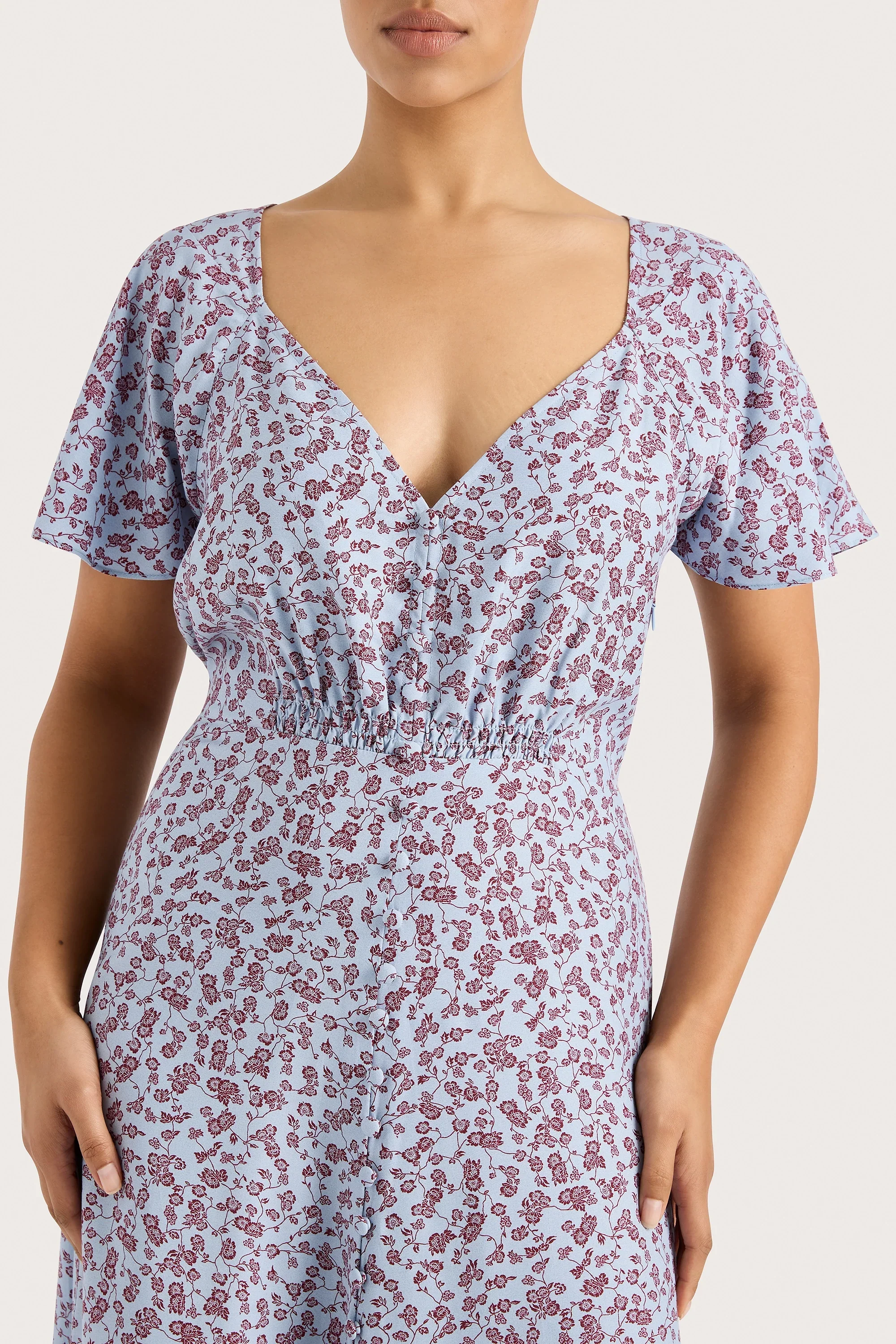 Faithfull - Aurelia Midi Dress Amaryllis Floral Blue - Final Sale - Image 2