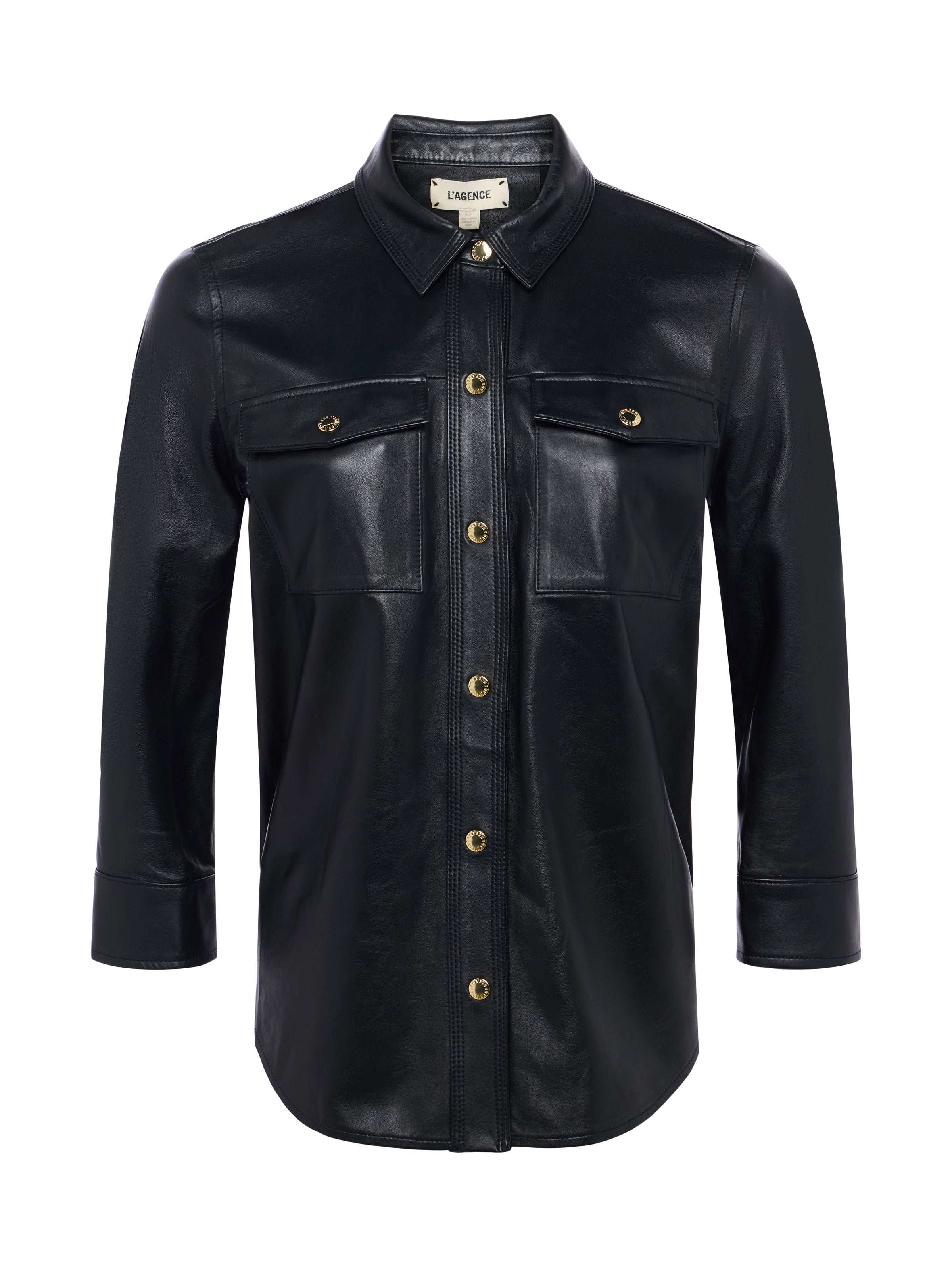 L'AGENCE - Avina Leather Shirt - Image 14