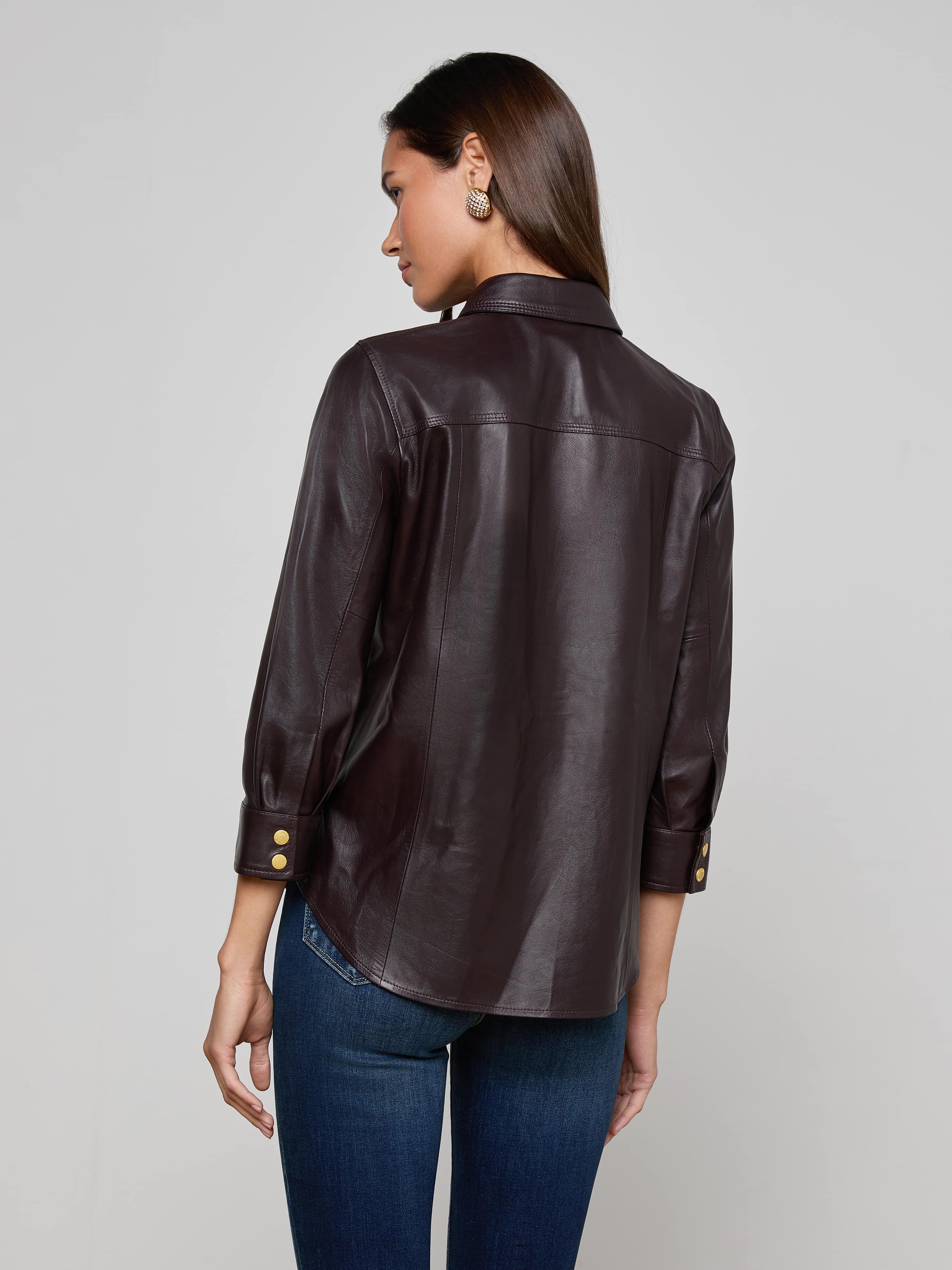 L'AGENCE - Avina Leather Shirt - Image 10