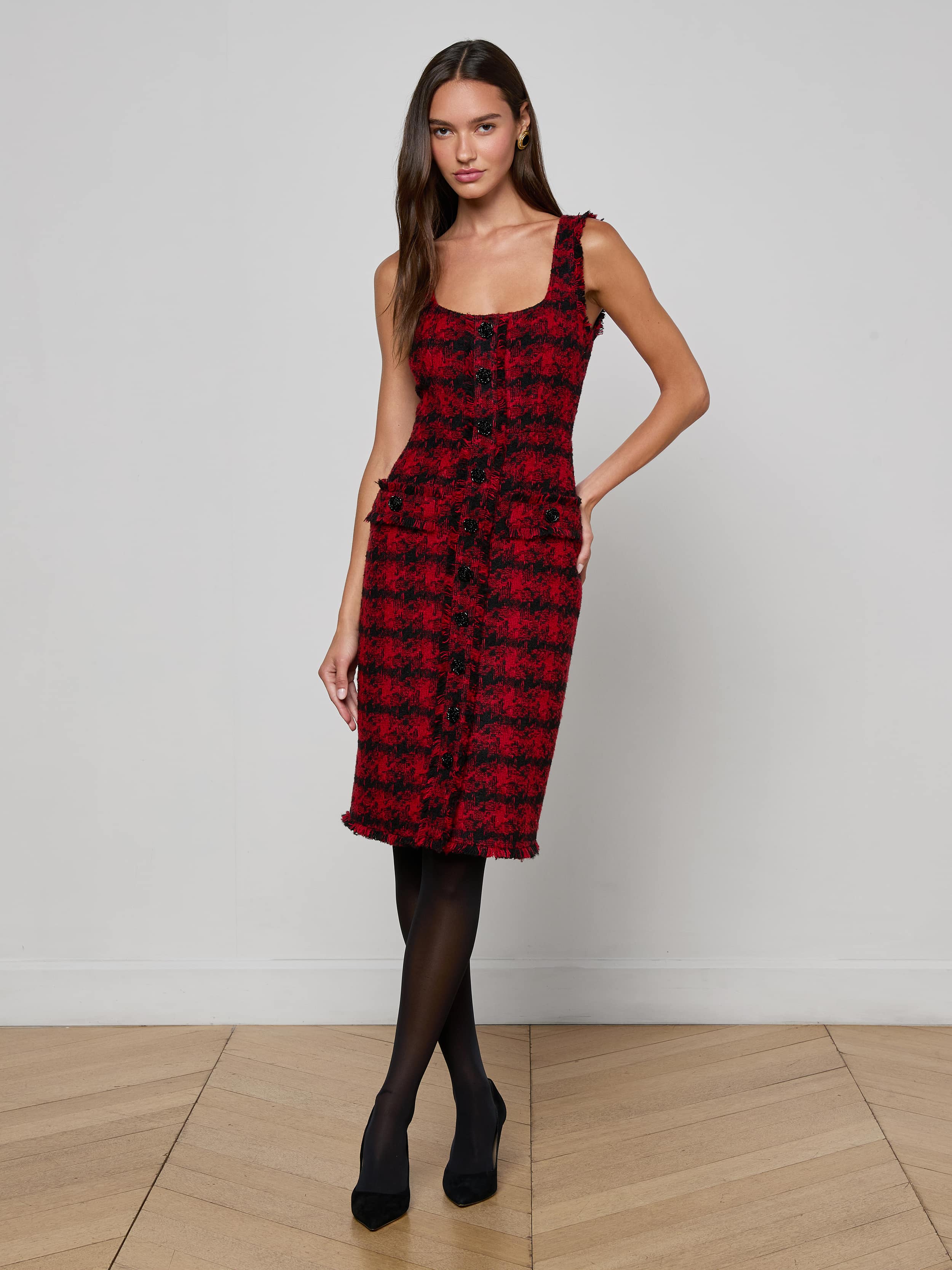 L'AGENCE - Aya Tweed Midi Dress