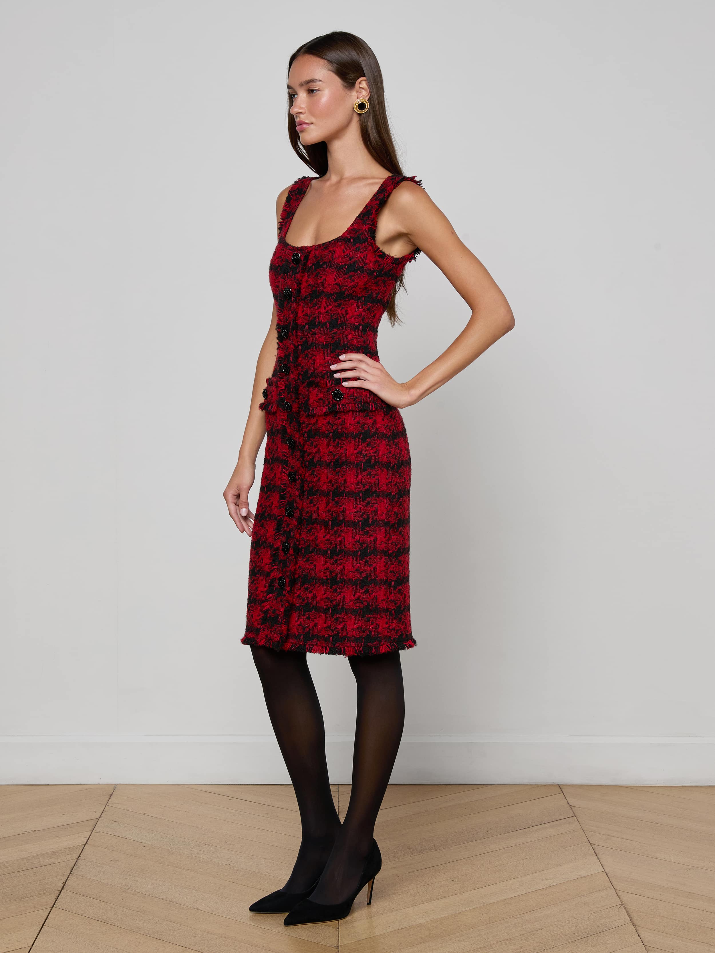L'AGENCE - Aya Tweed Midi Dress - Image 2