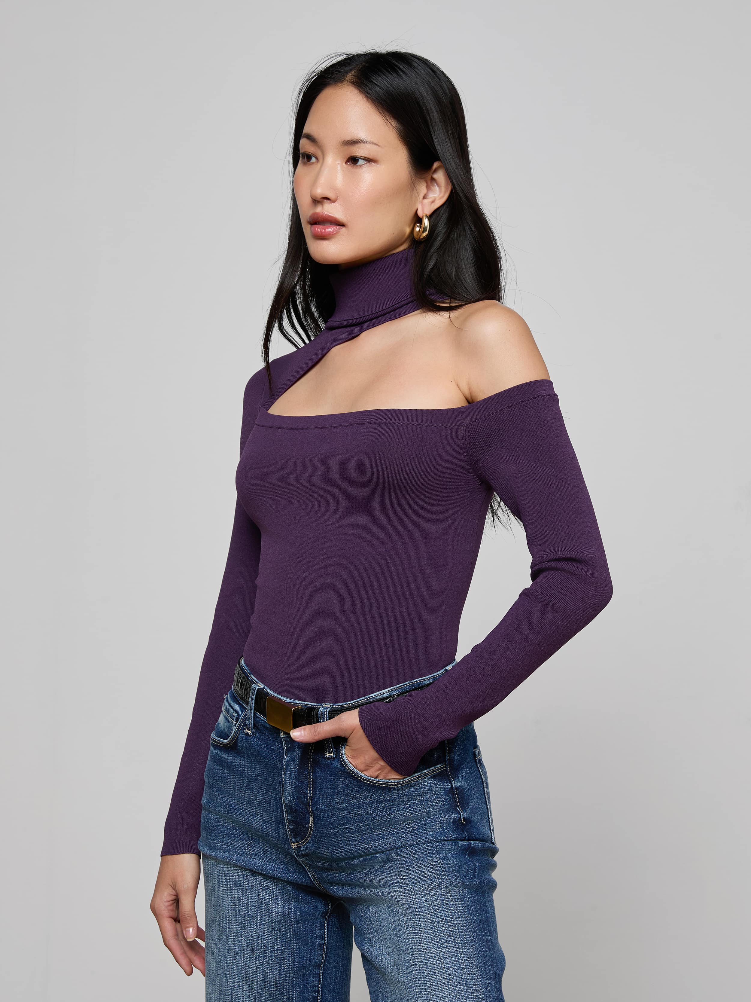 L'AGENCE - Azia Cutout Knit Top - Image 2