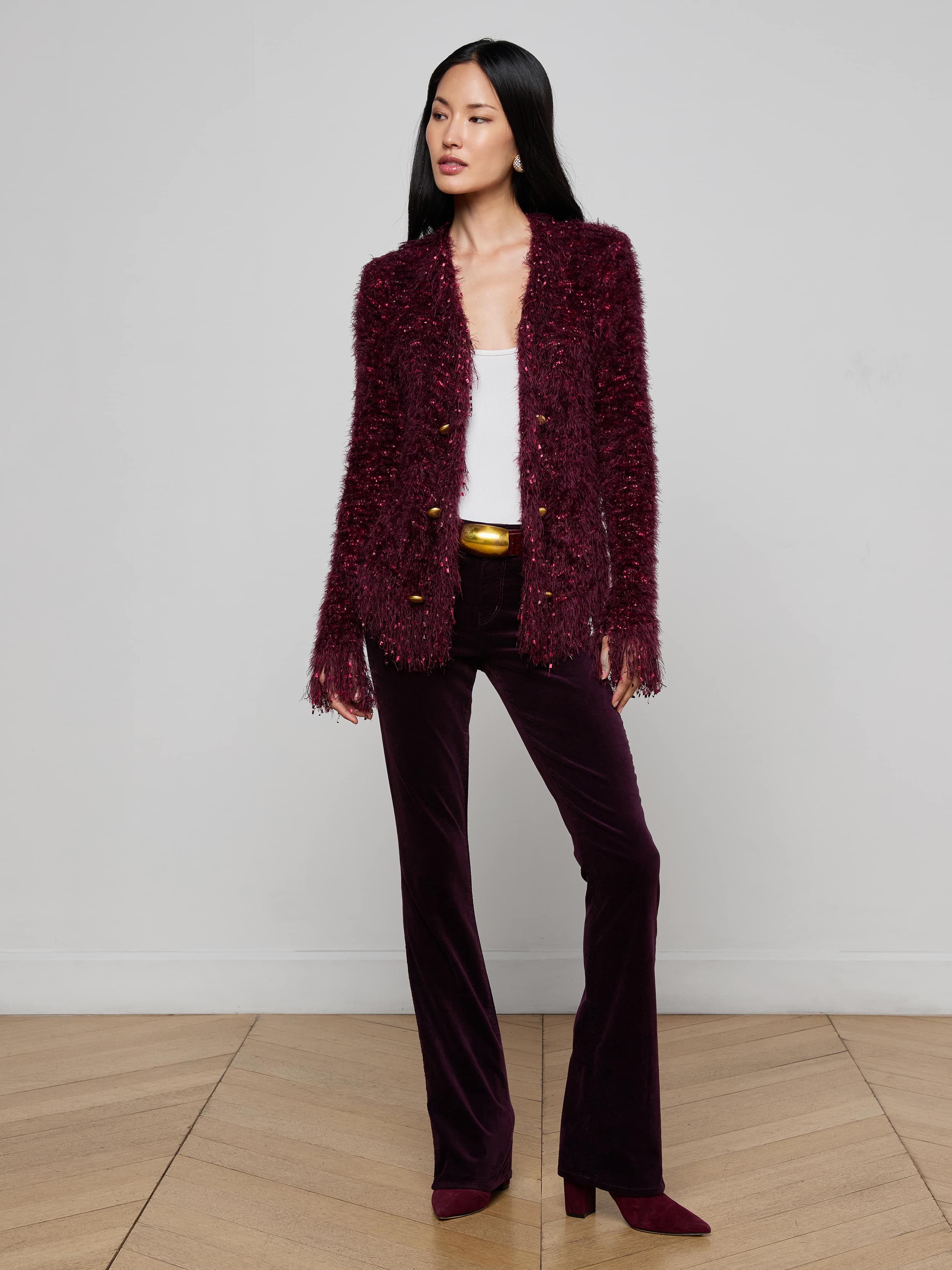 L'AGENCE - Azure Fringe Cardigan Blazer - Image 12