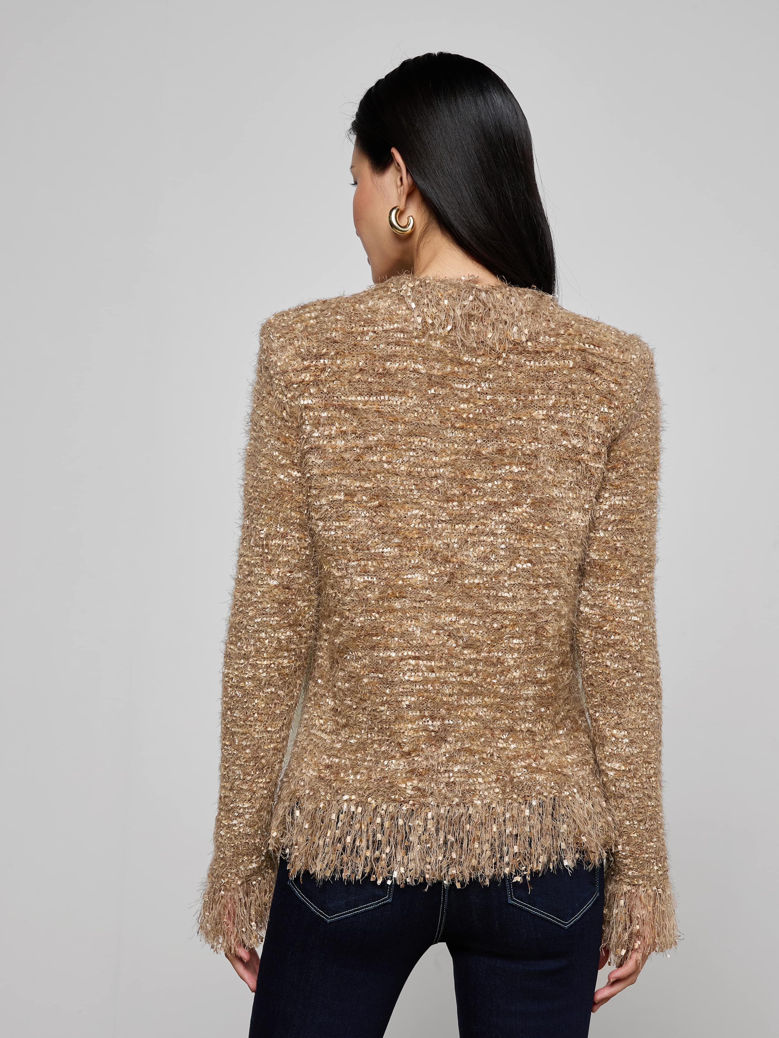 L'AGENCE - Azure Fringe Cardigan Blazer - Image 4