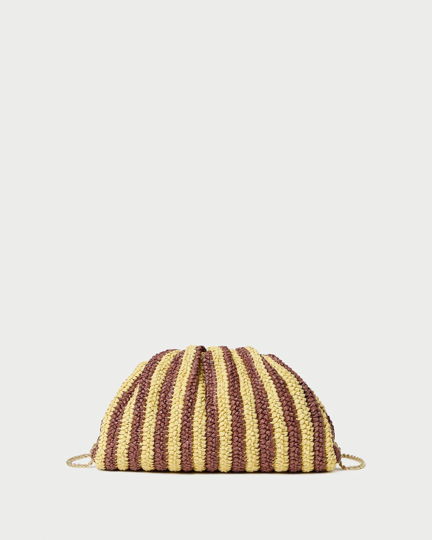 Loeffler Randall - Bailey Brown/Butter Stripe Dome Clutch