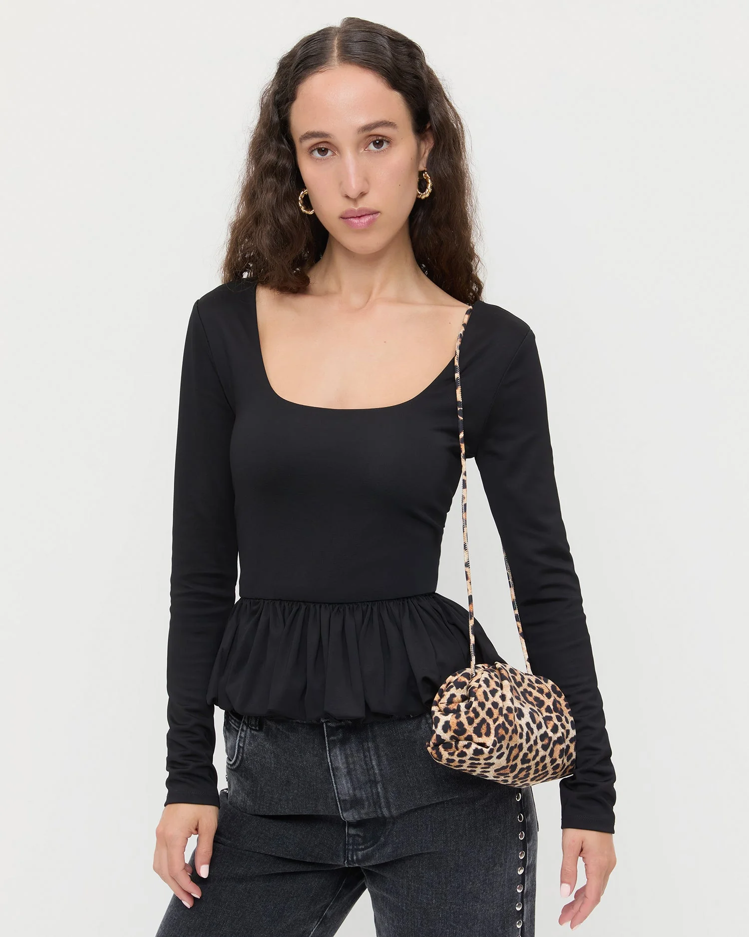 Loeffler Randall - Bailey Leopard Jersey Dome Clutch - Image 5