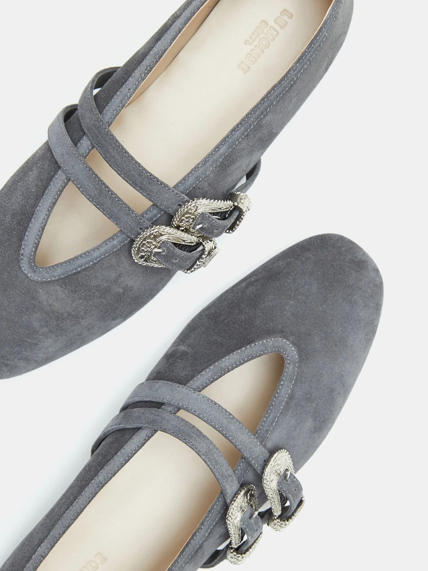 Le Monde Beryl - Ballet Claudia Slipper / Anthracite Suede - Image 4