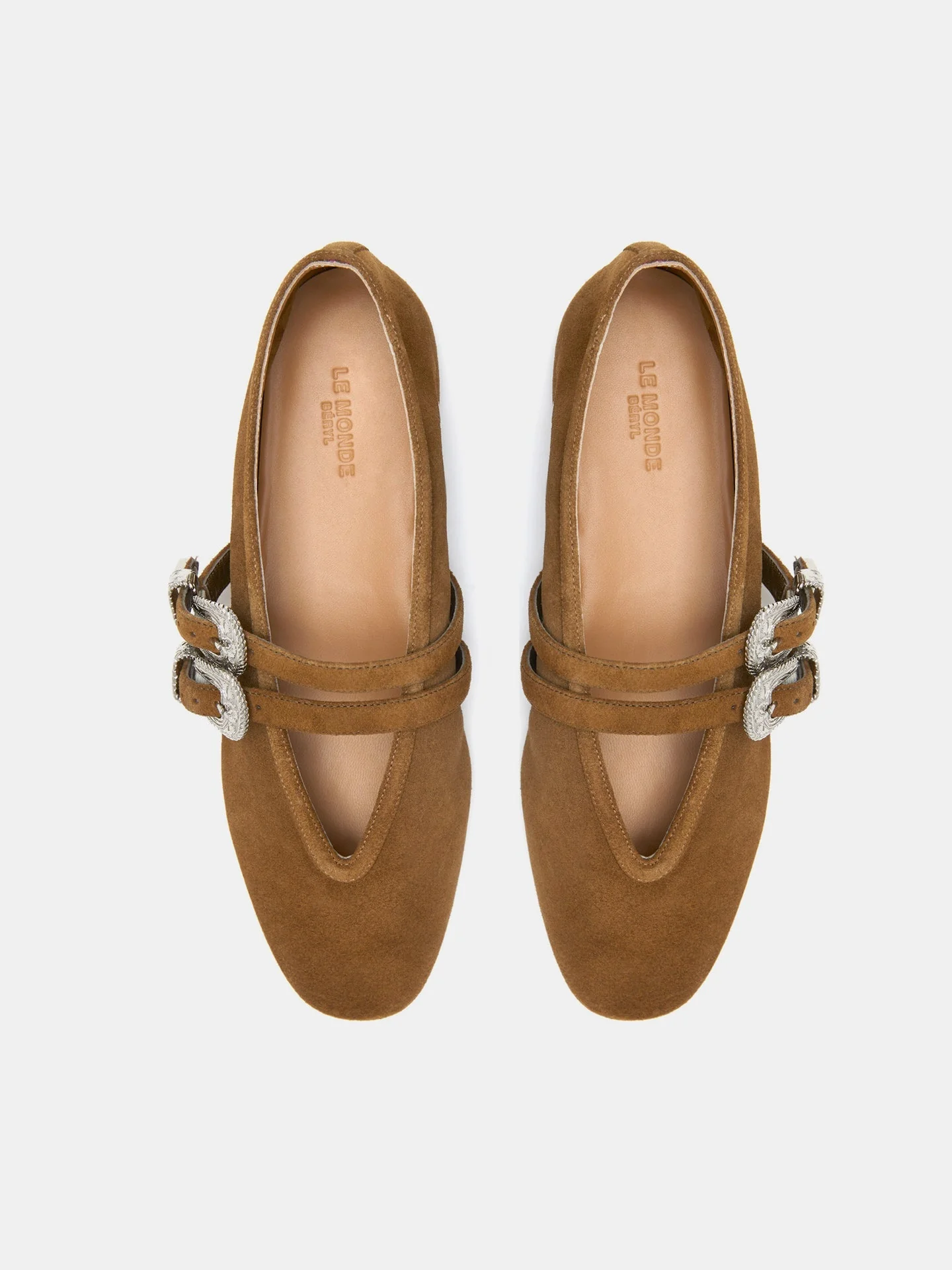 Le Monde Beryl - Ballet Claudia Slipper / Taupe Suede - Image 3
