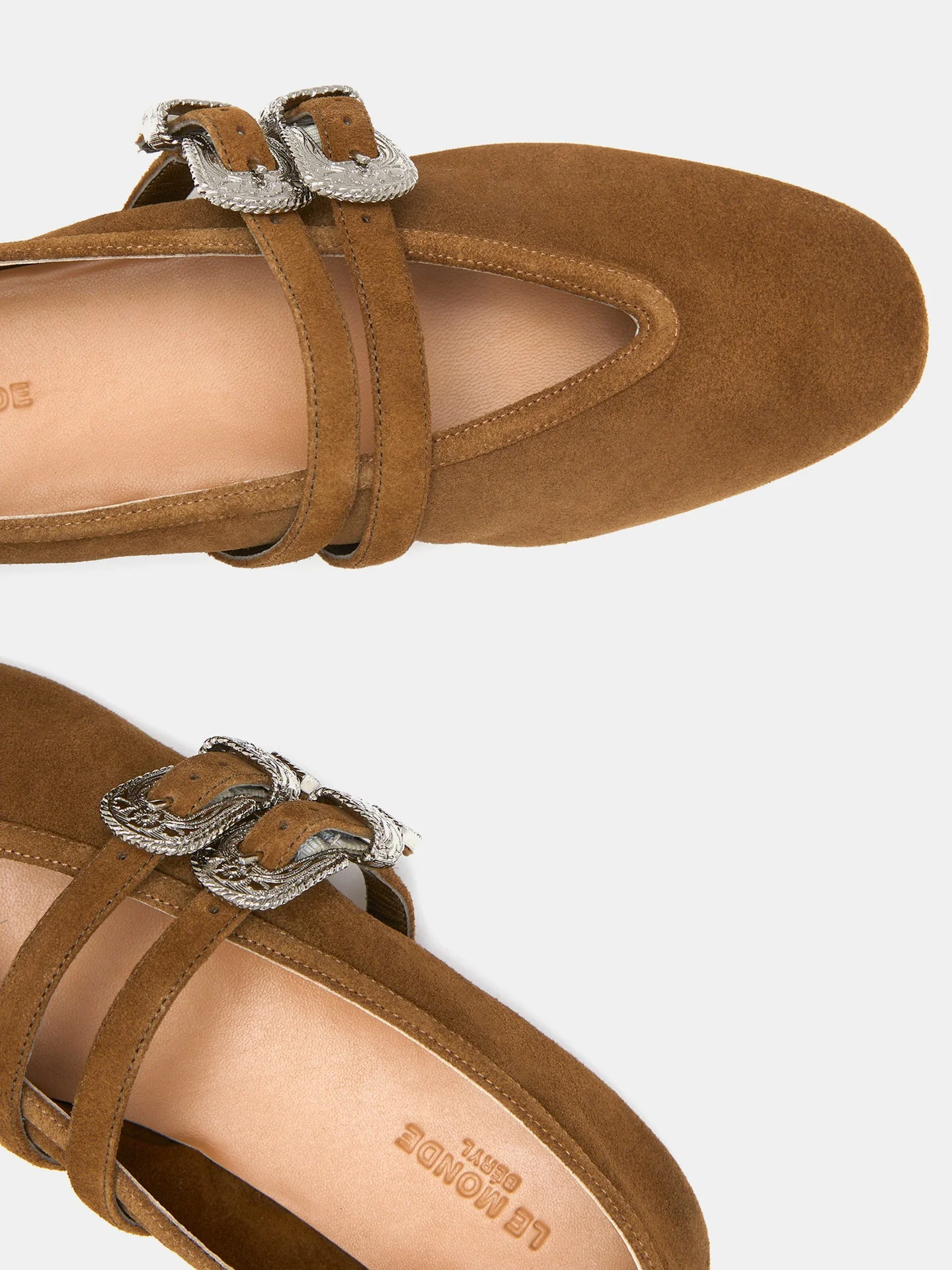 Le Monde Beryl - Ballet Claudia Slipper / Taupe Suede - Image 4