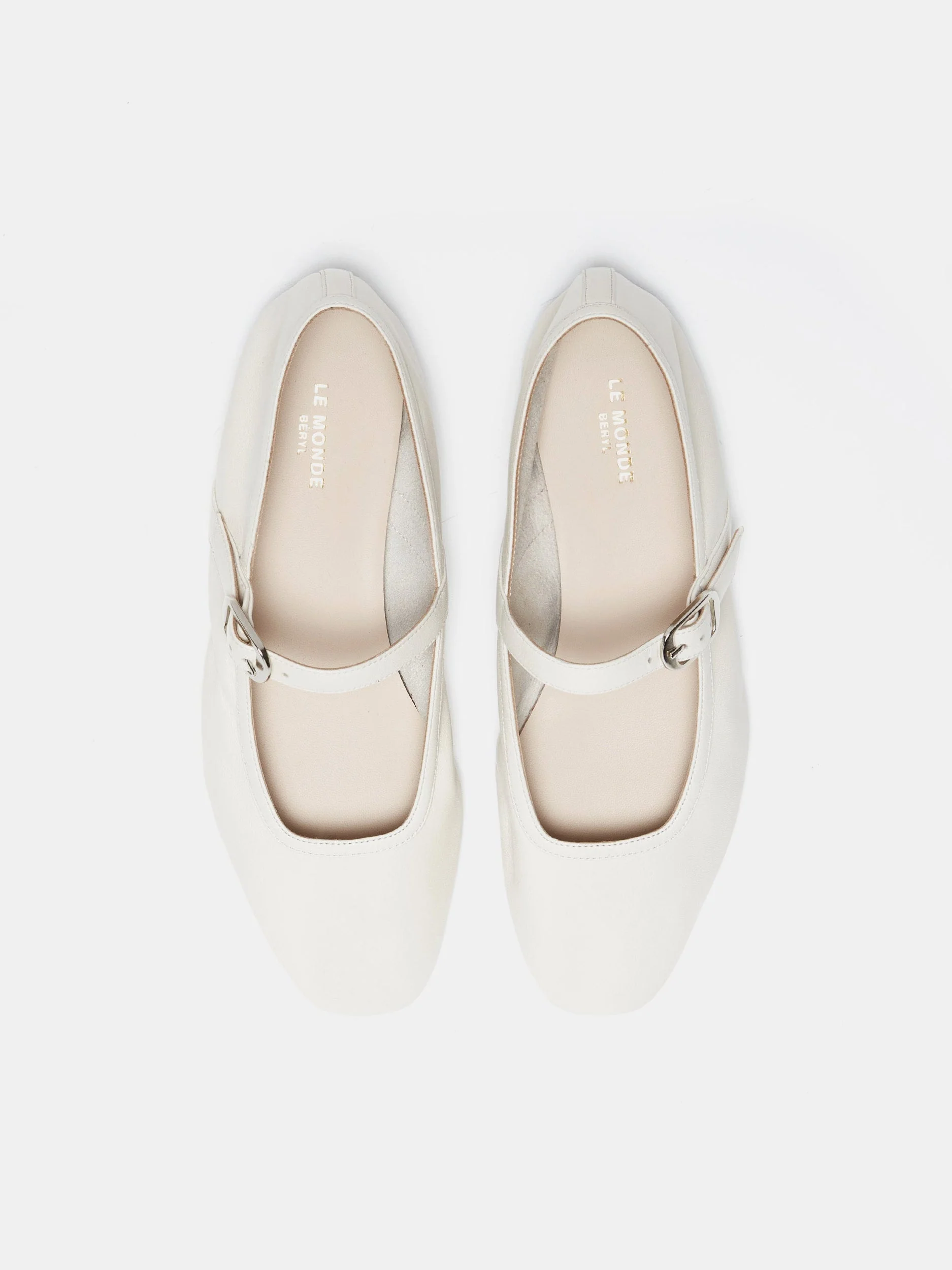 Le Monde Beryl - Ballet Mary Jane / Ecru Leather - Image 2
