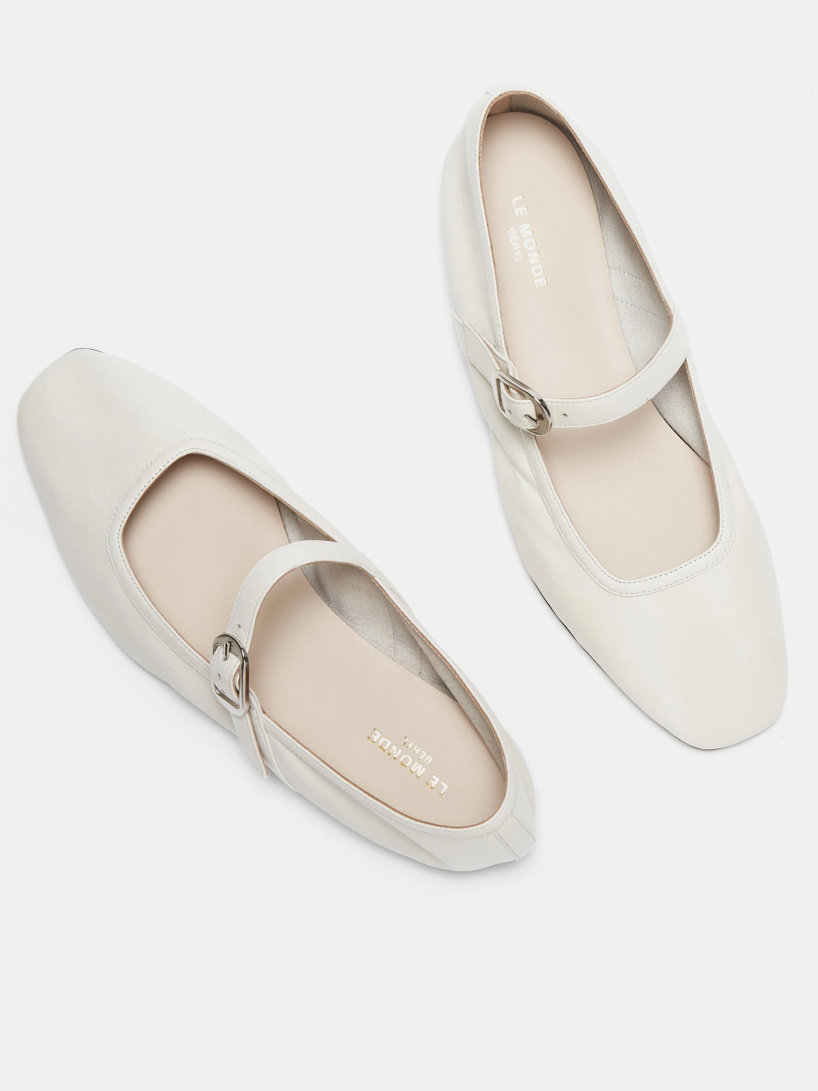 Le Monde Beryl - Ballet Mary Jane / Ecru Leather - Image 3