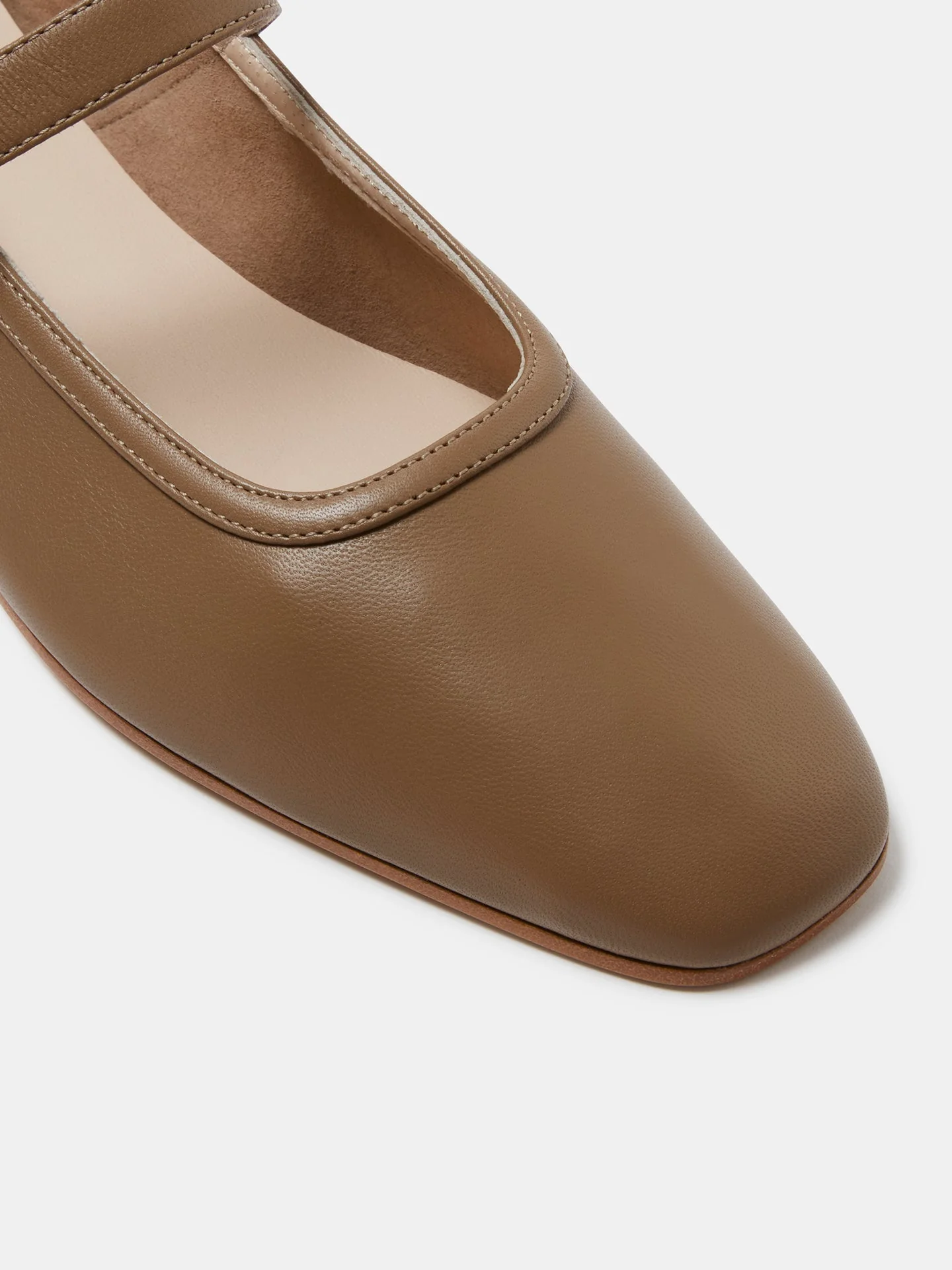 Le Monde Beryl - Ballet Mary Jane / Taupe Leather - Image 4