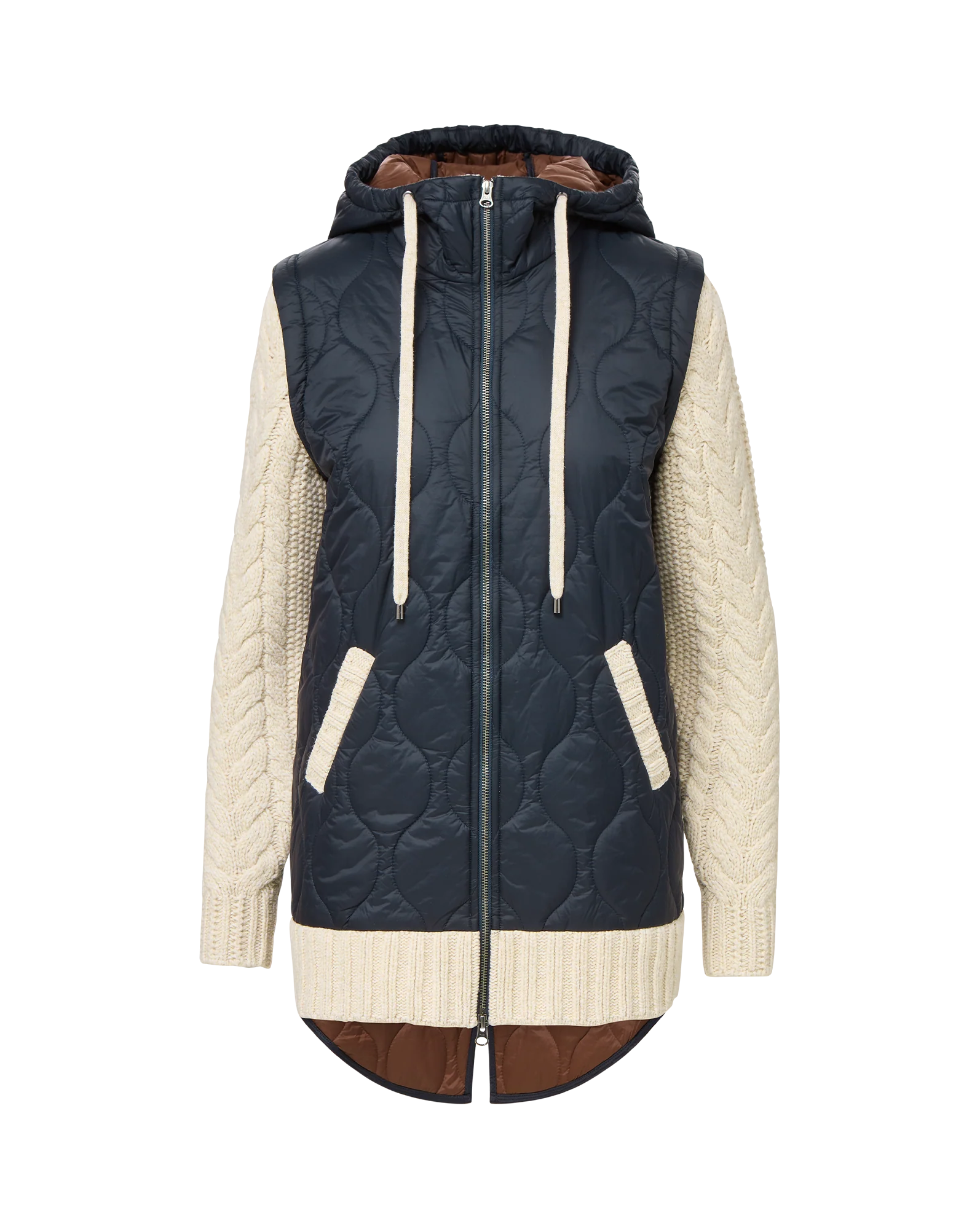 Veronica Beard - Barrows Knit - Sleeve Quilted Jacket - Image 5