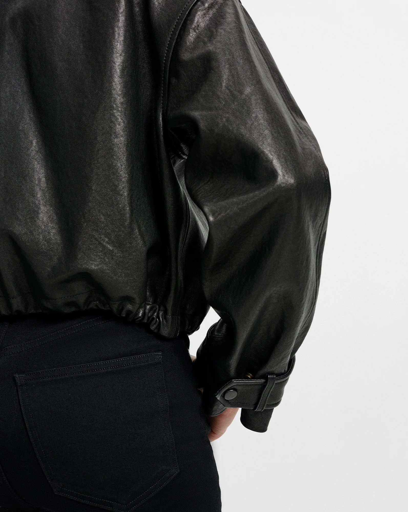 Veronica Beard - Bateman Cropped Leather Jacket - Image 5