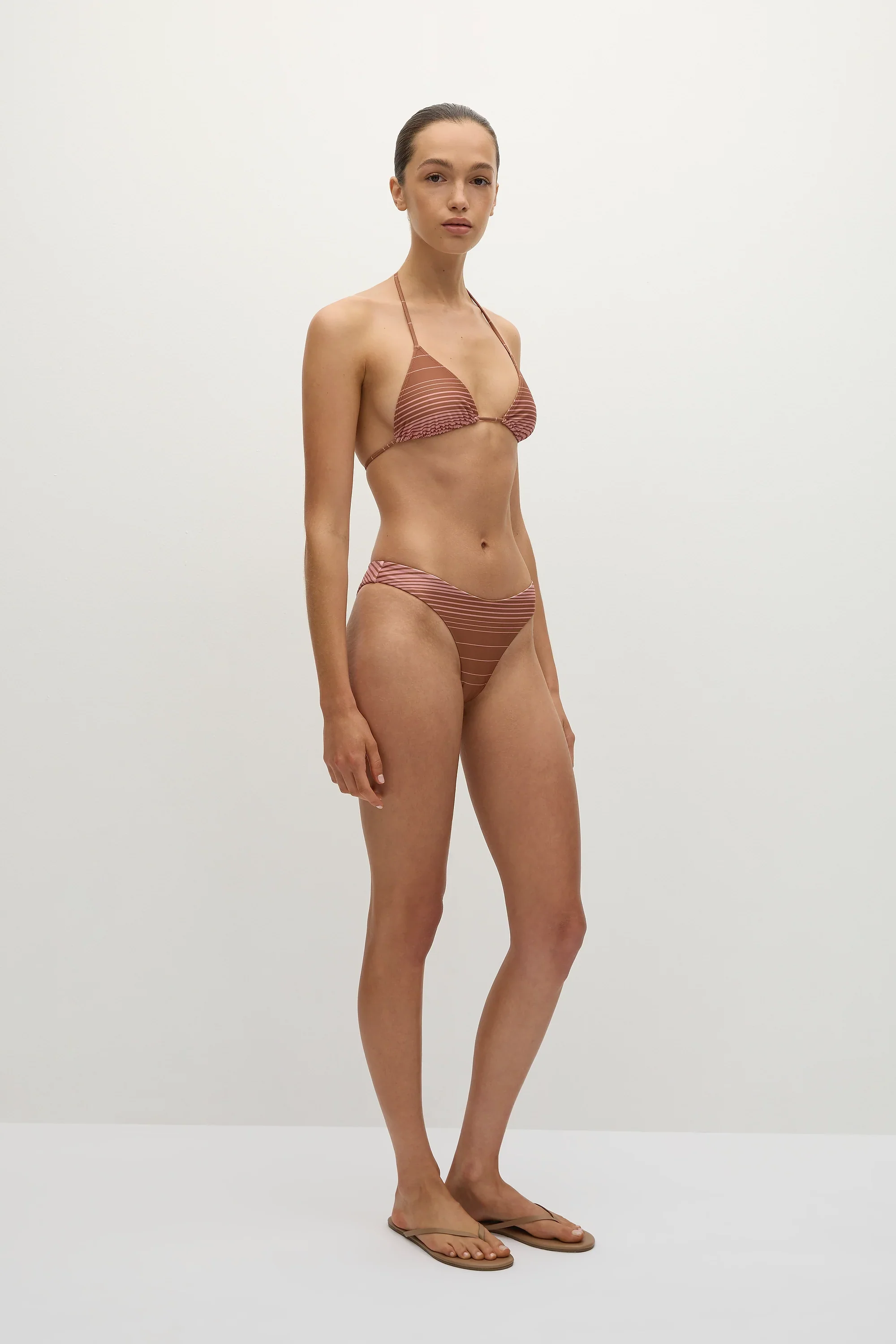 Faithfull - Bebe Bikini Bottom Accordion Stripe Puce Fawn - Final Sale - Image 3