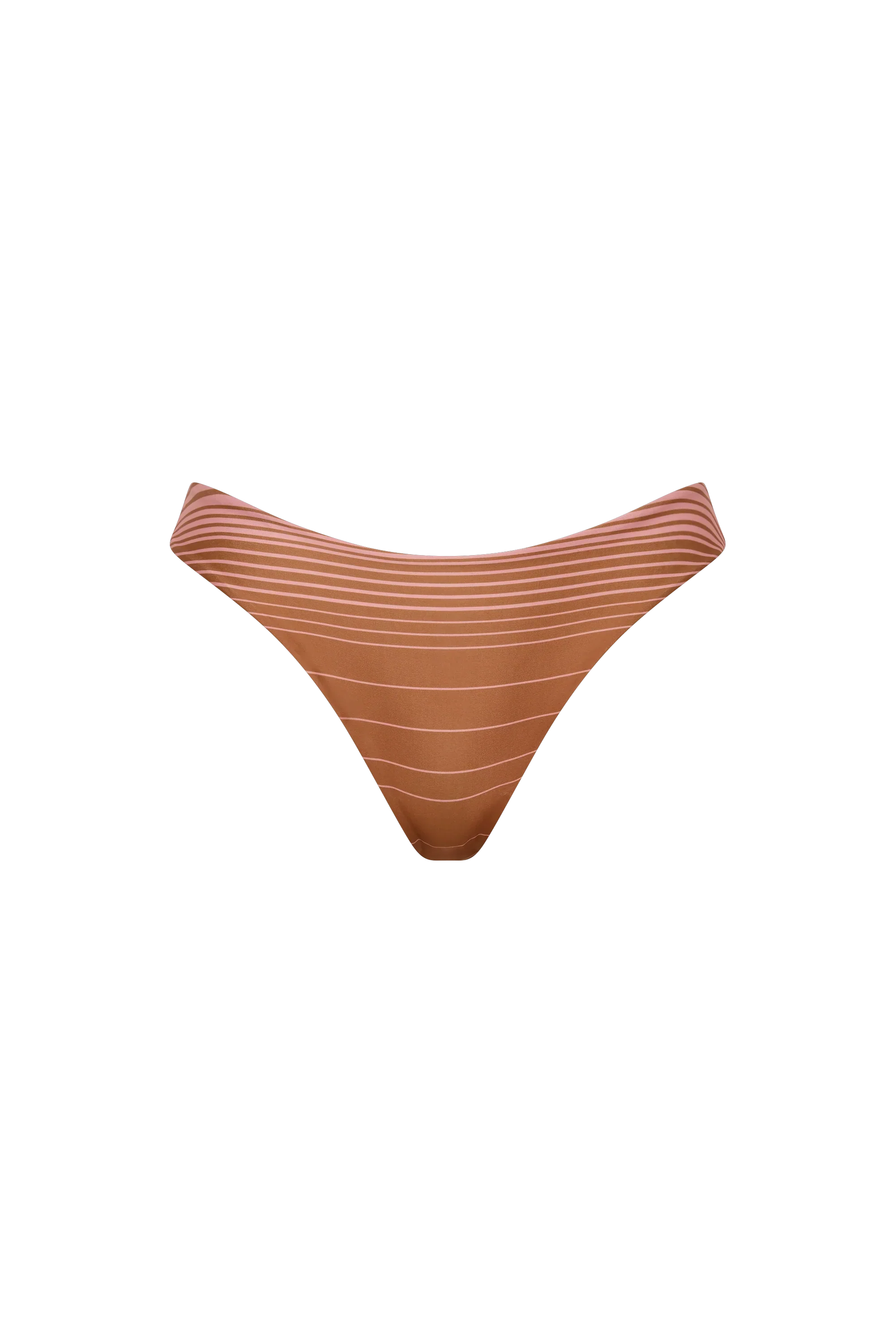 Faithfull - Bebe Bikini Bottom Accordion Stripe Puce Fawn - Final Sale - Image 6