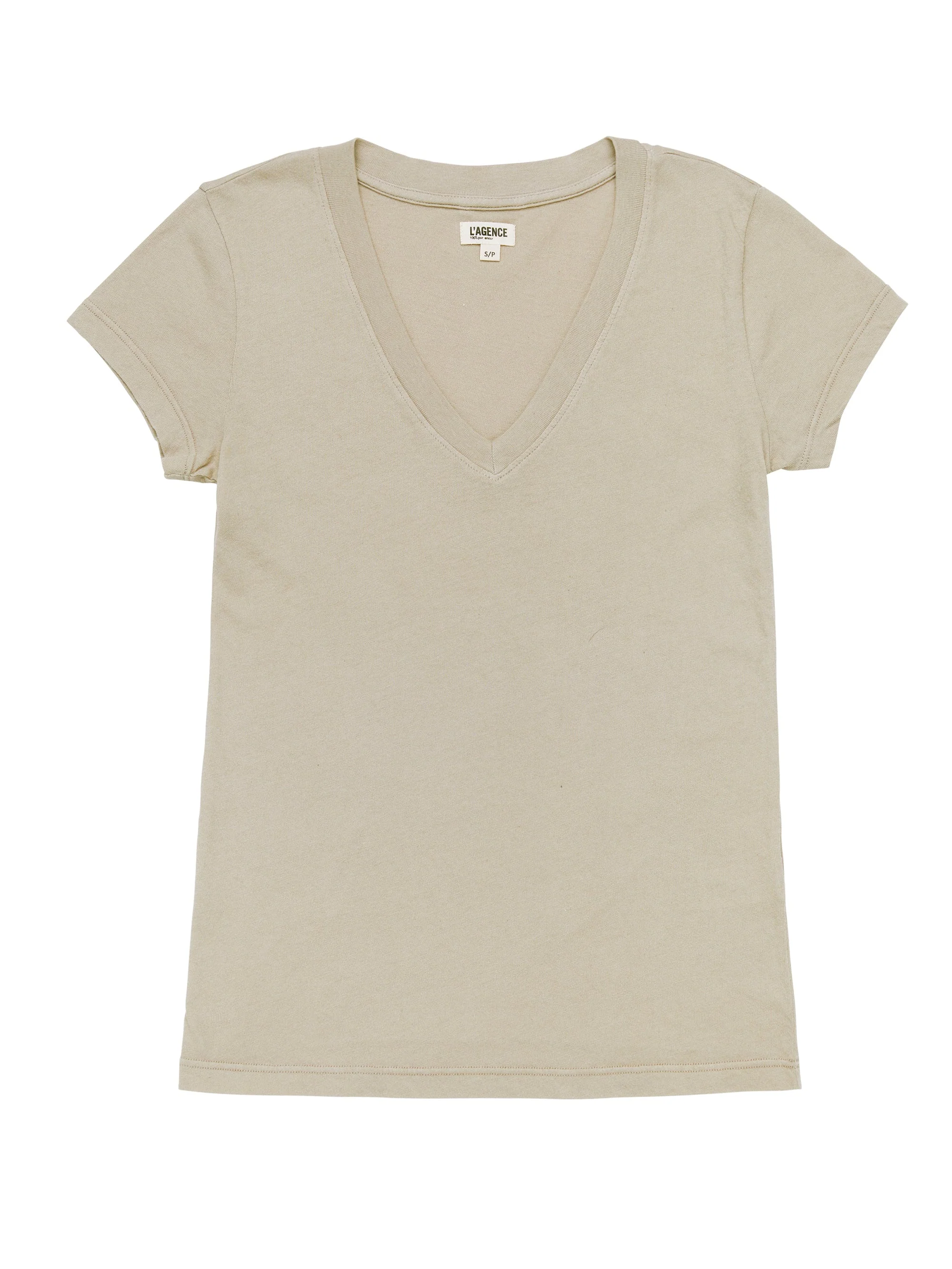 L'AGENCE - Becca Cotton V - Neck Tee - Image 5