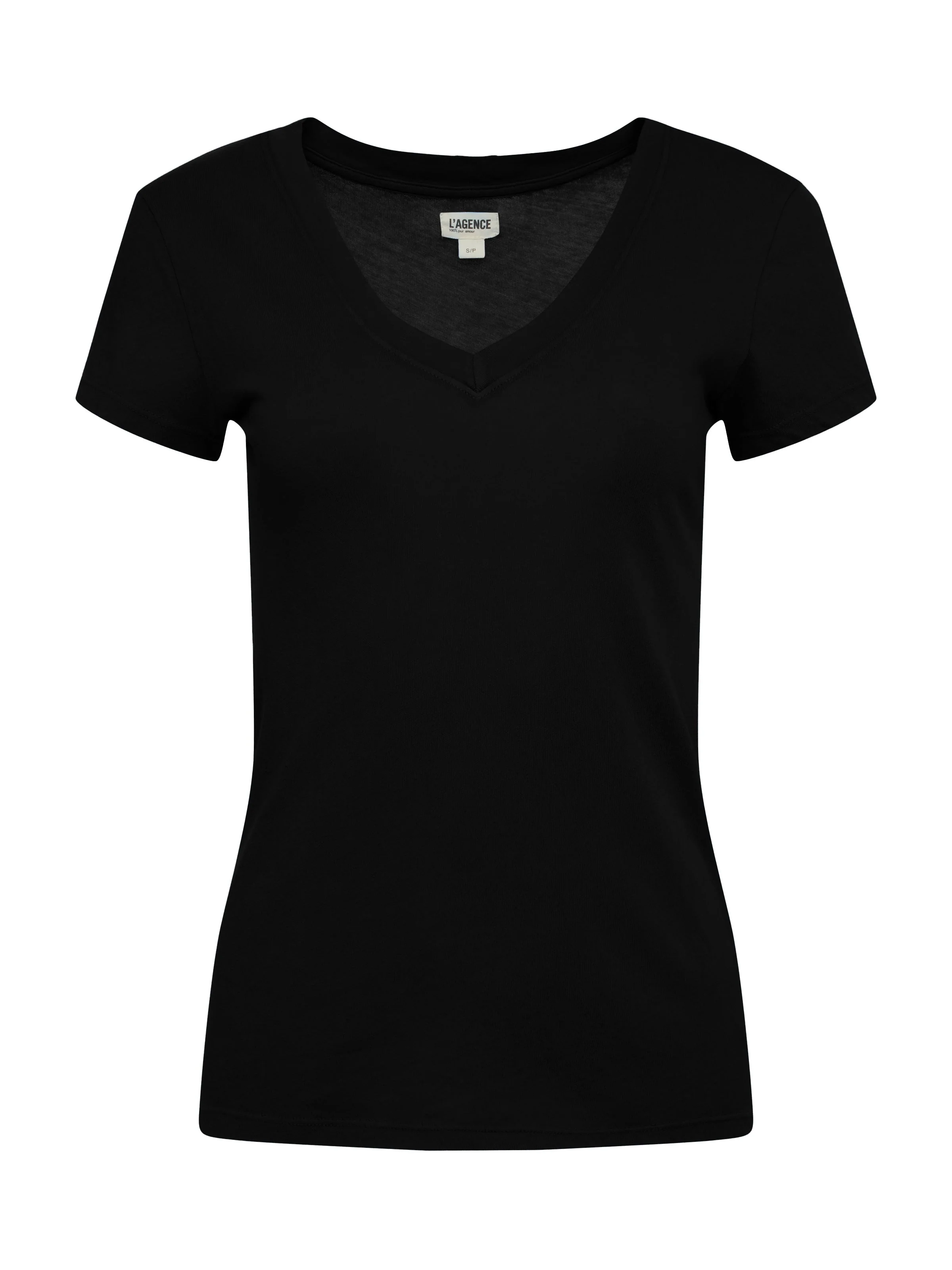 L'AGENCE - Becca Cotton V - Neck Tee - Image 5