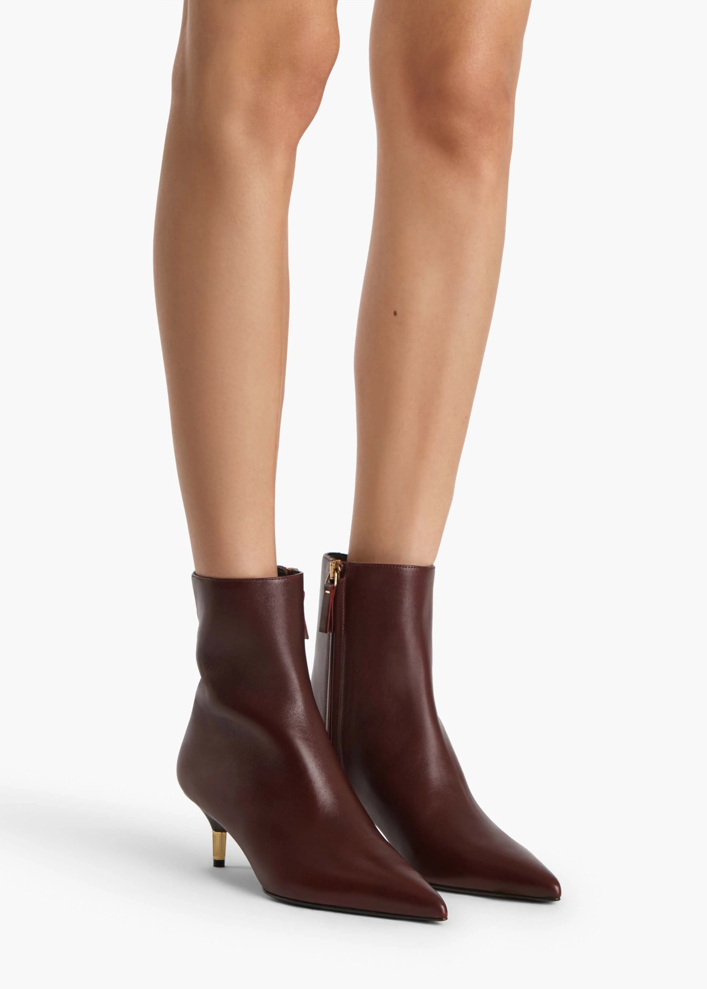 Khaite - Bella Ankle Boot in Bordeaux Vintage Calf Leather - Image 11