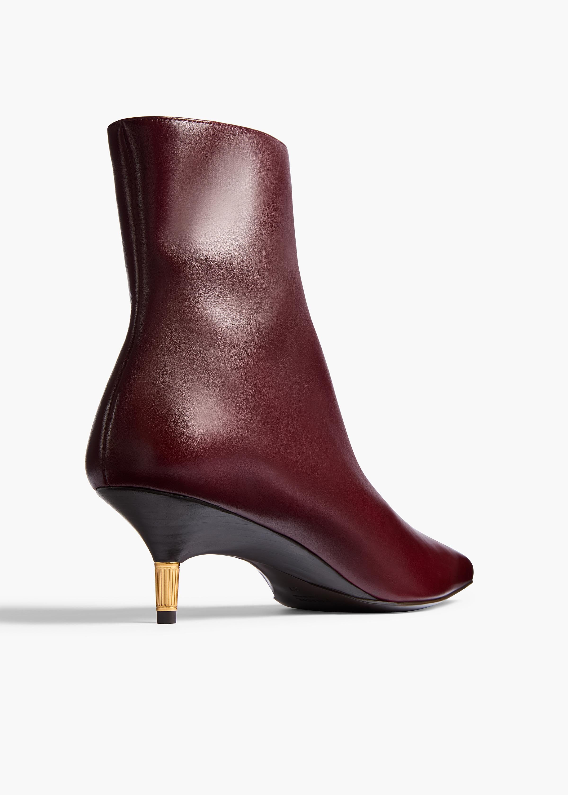Khaite - Bella Ankle Boot in Bordeaux Vintage Calf Leather - Image 3