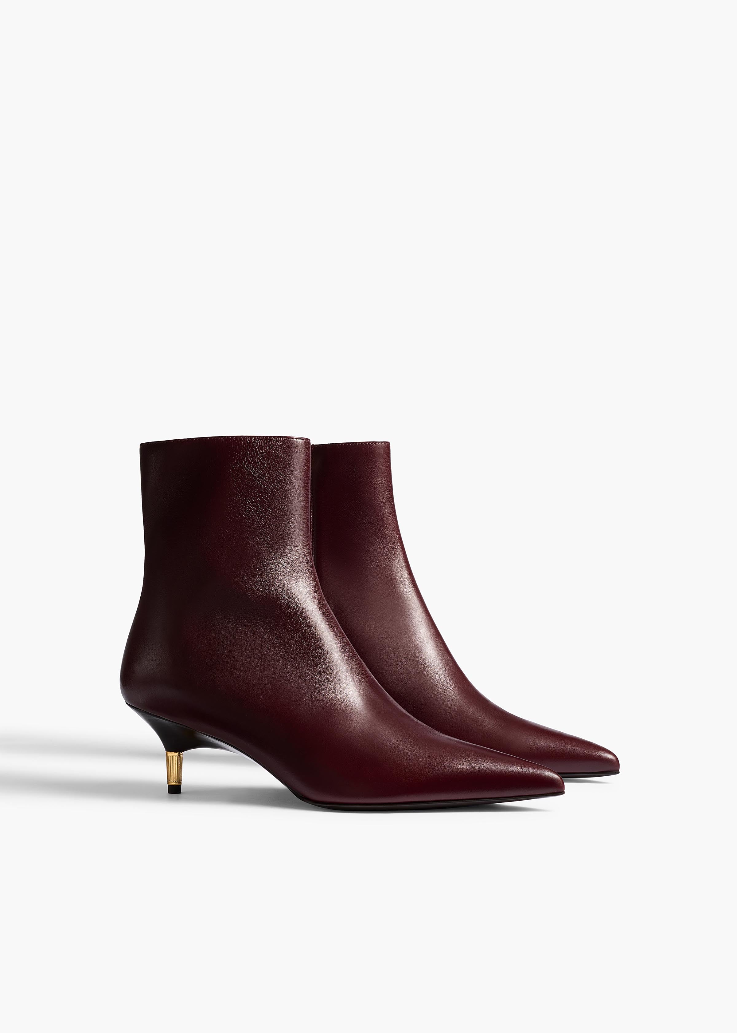 Khaite - Bella Ankle Boot in Bordeaux Vintage Calf Leather - Image 8