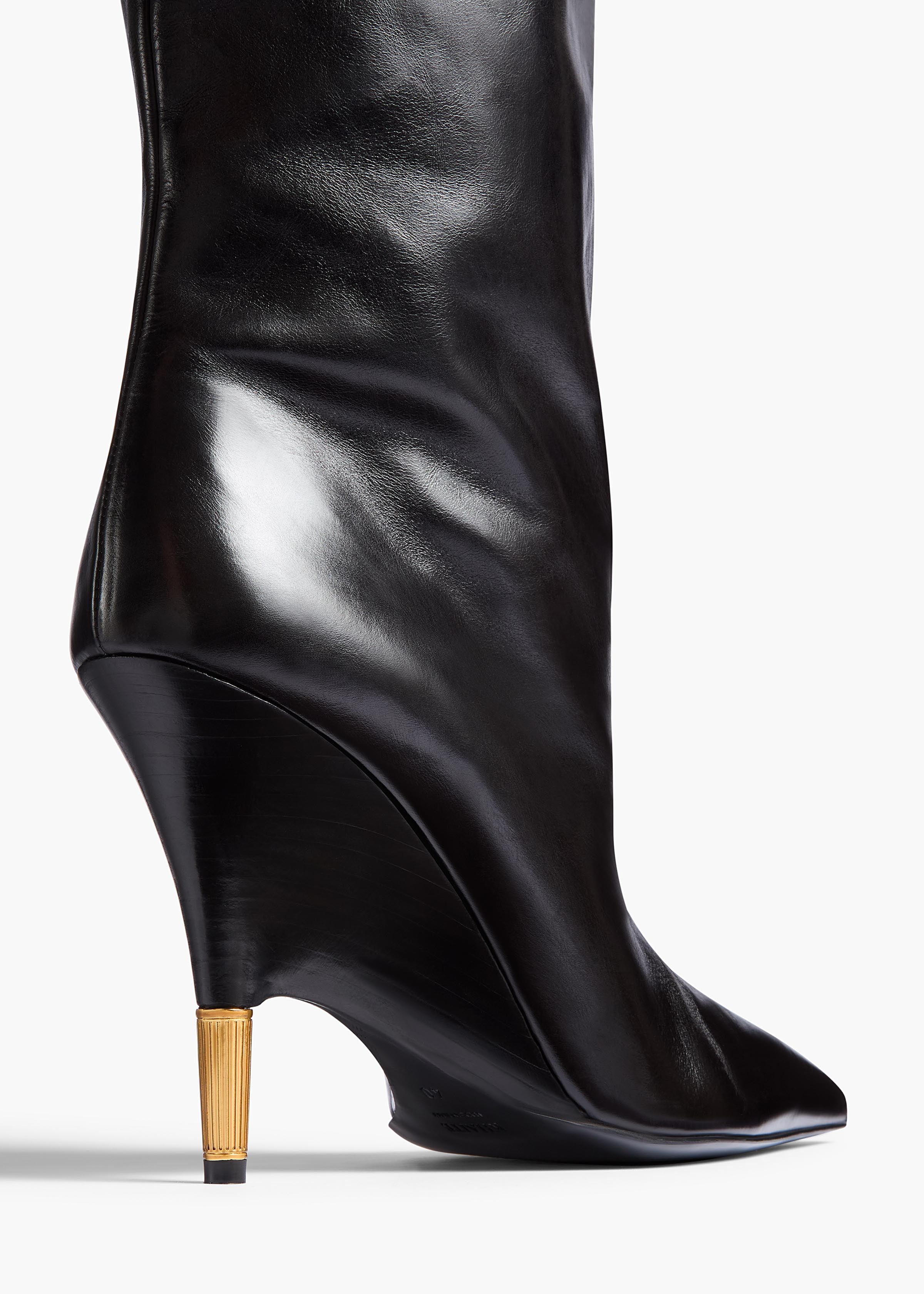 Khaite - Bella Knee - High Boot in Black Leather - Image 3