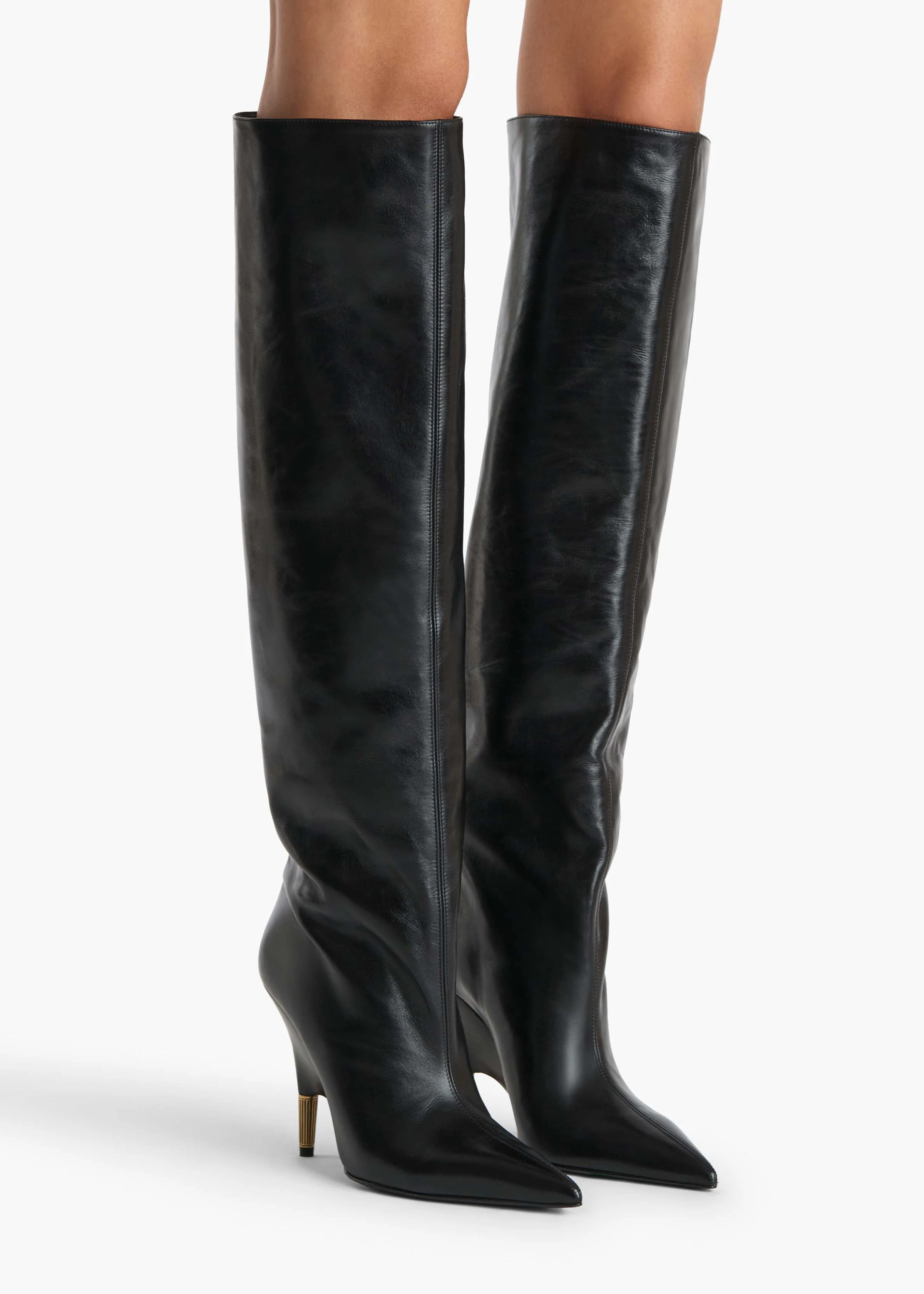 Khaite - Bella Knee - High Boot in Black Leather - Image 5
