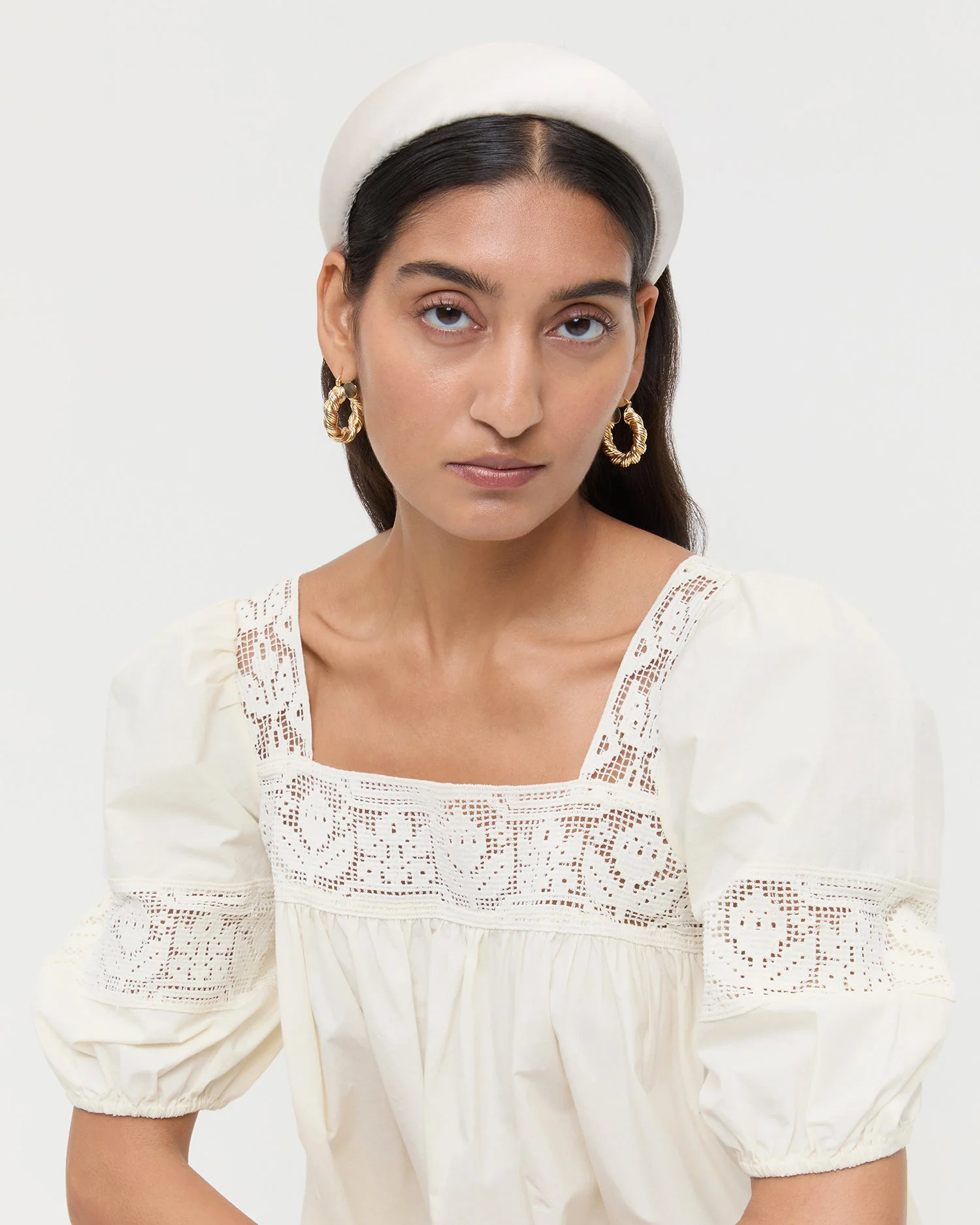 Loeffler Randall - Bellamy Cream Satin Headband - Image 3