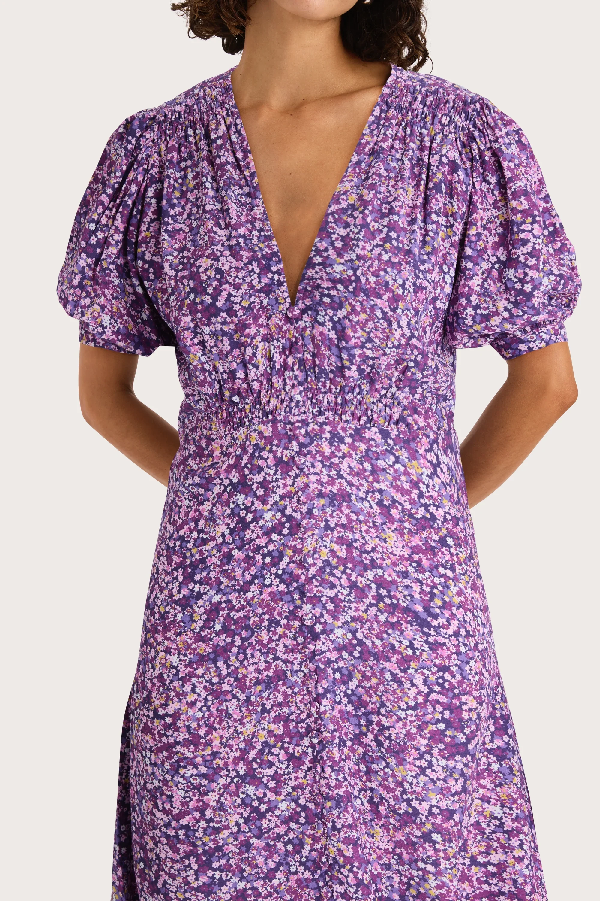Faithfull - Bellavista Midi Dress Meander Micro Purple - Final Sale - Image 2