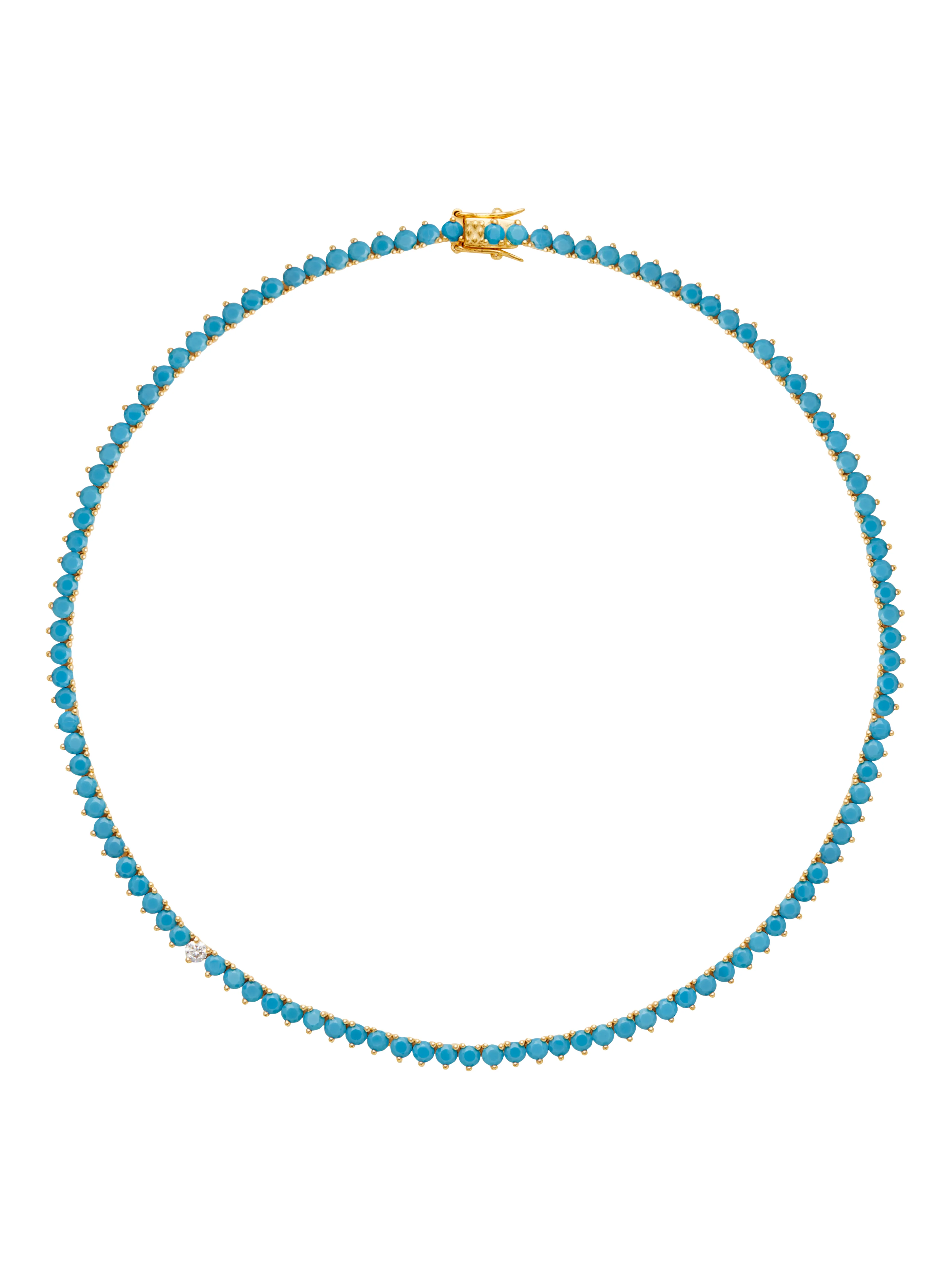 Dorsey - BENNINGTON RIVIÈRE NECKLACE IN NANO TURQUOISE AND LAB DIAMOND