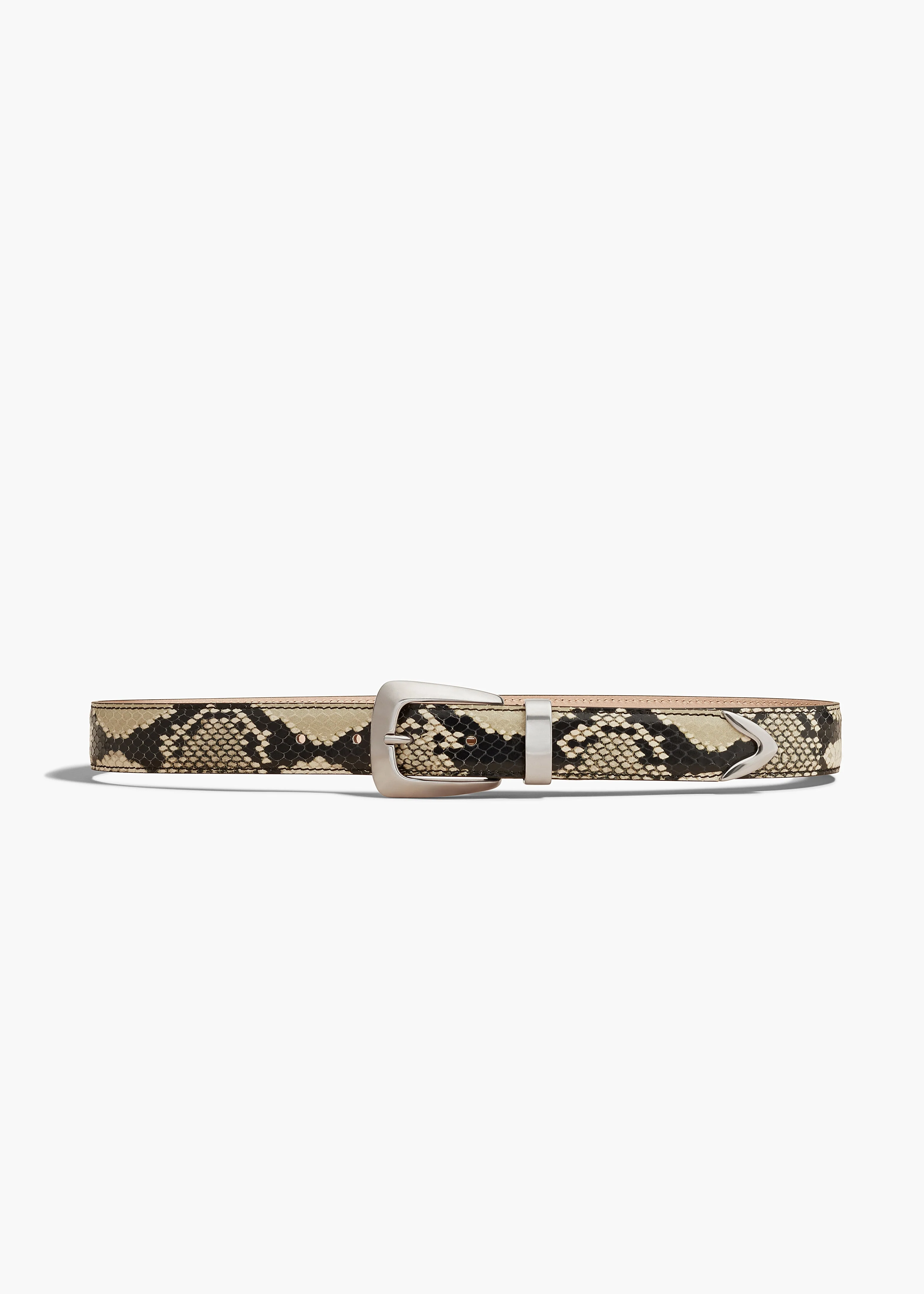 Khaite - Benny Belt in Natural Python - Embossed Leather with Antique Silver - Image 4