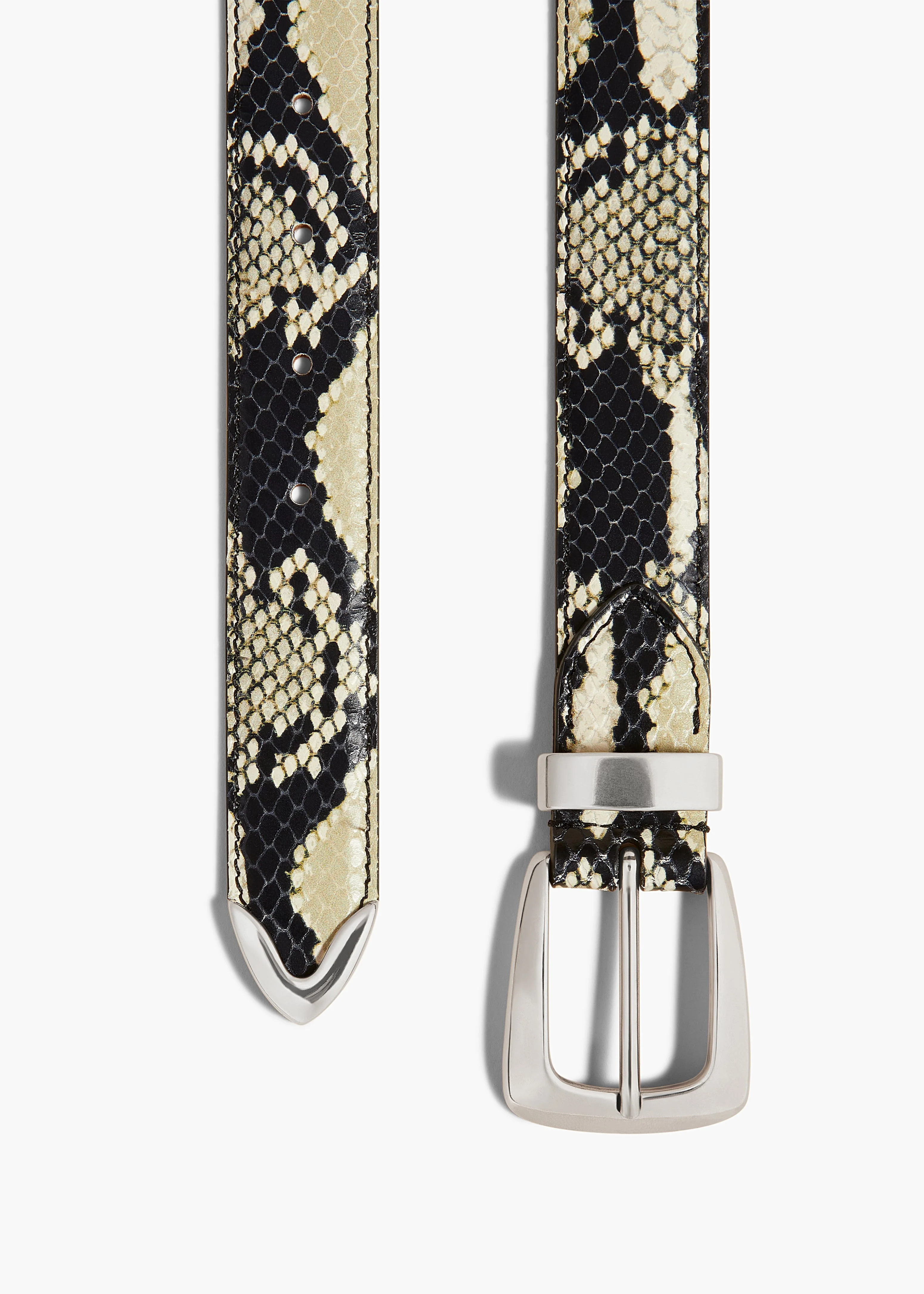 Khaite - Benny Belt in Natural Python - Embossed Leather with Antique Silver - Image 5