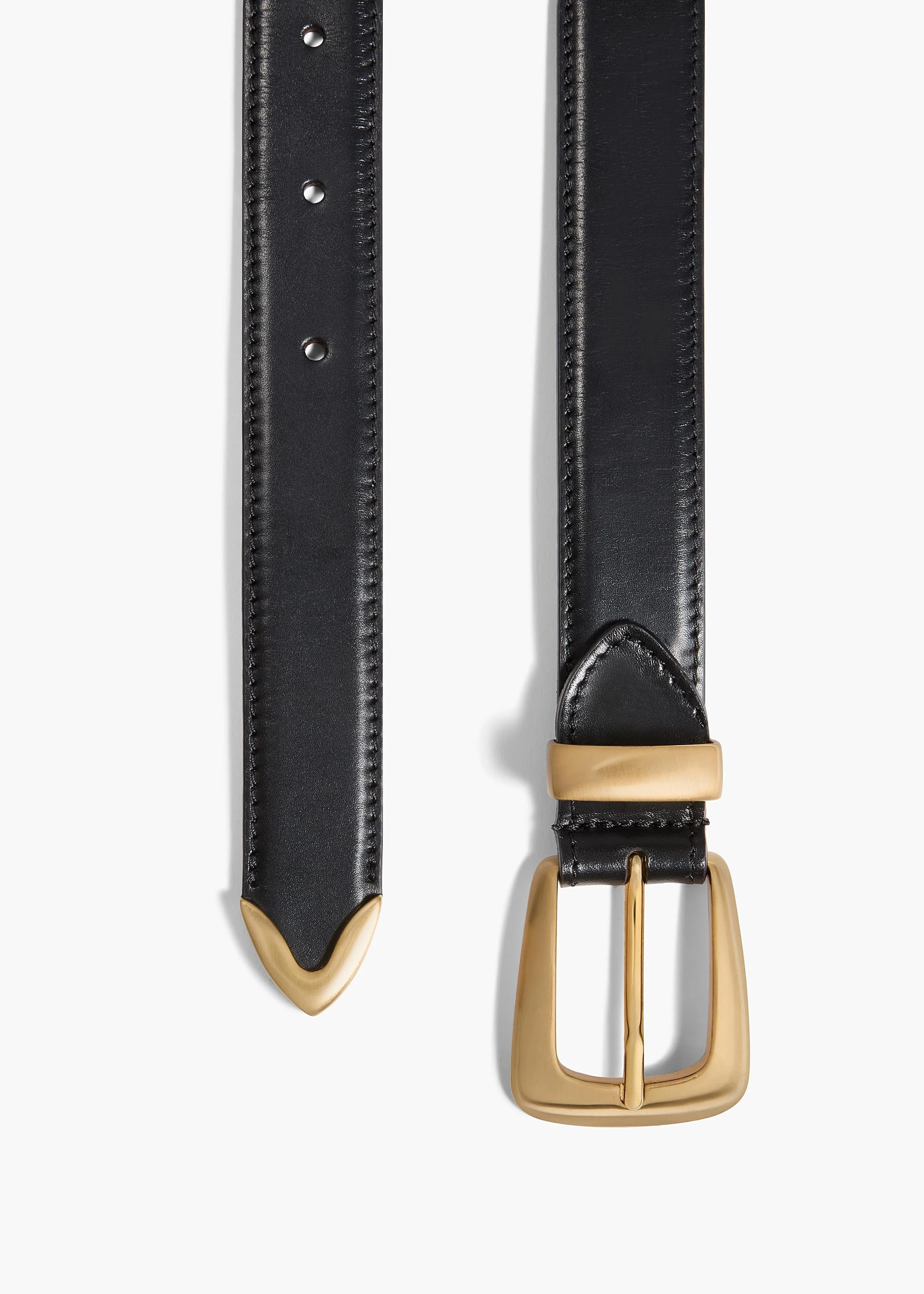 Khaite - Benny Belt in Black Leather with Gold - Image 2