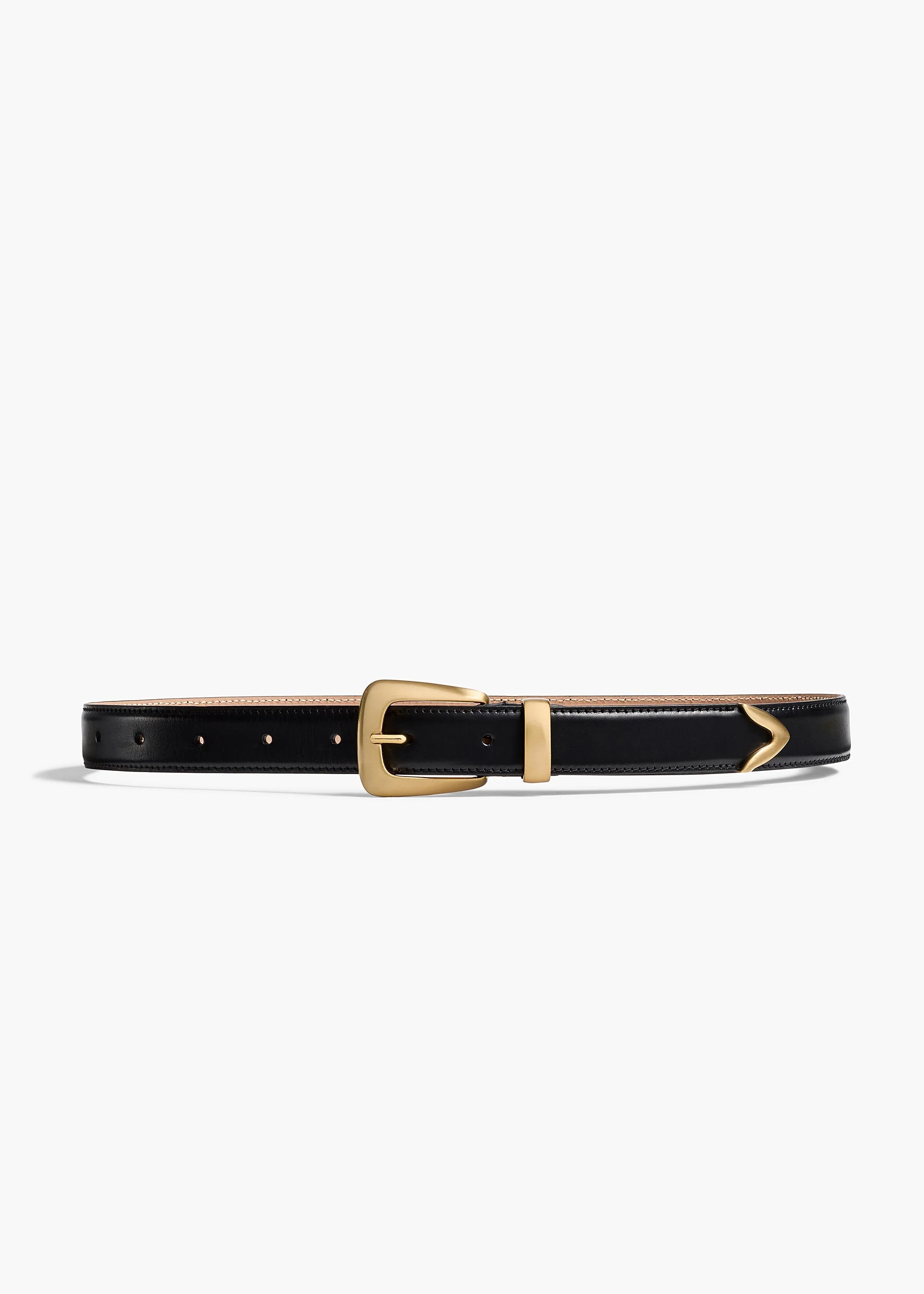 Khaite - Benny Belt in Black Leather with Gold - Image 4