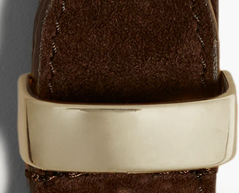 Khaite - Benny Belt in Coffee Suede with Gold - Image 4